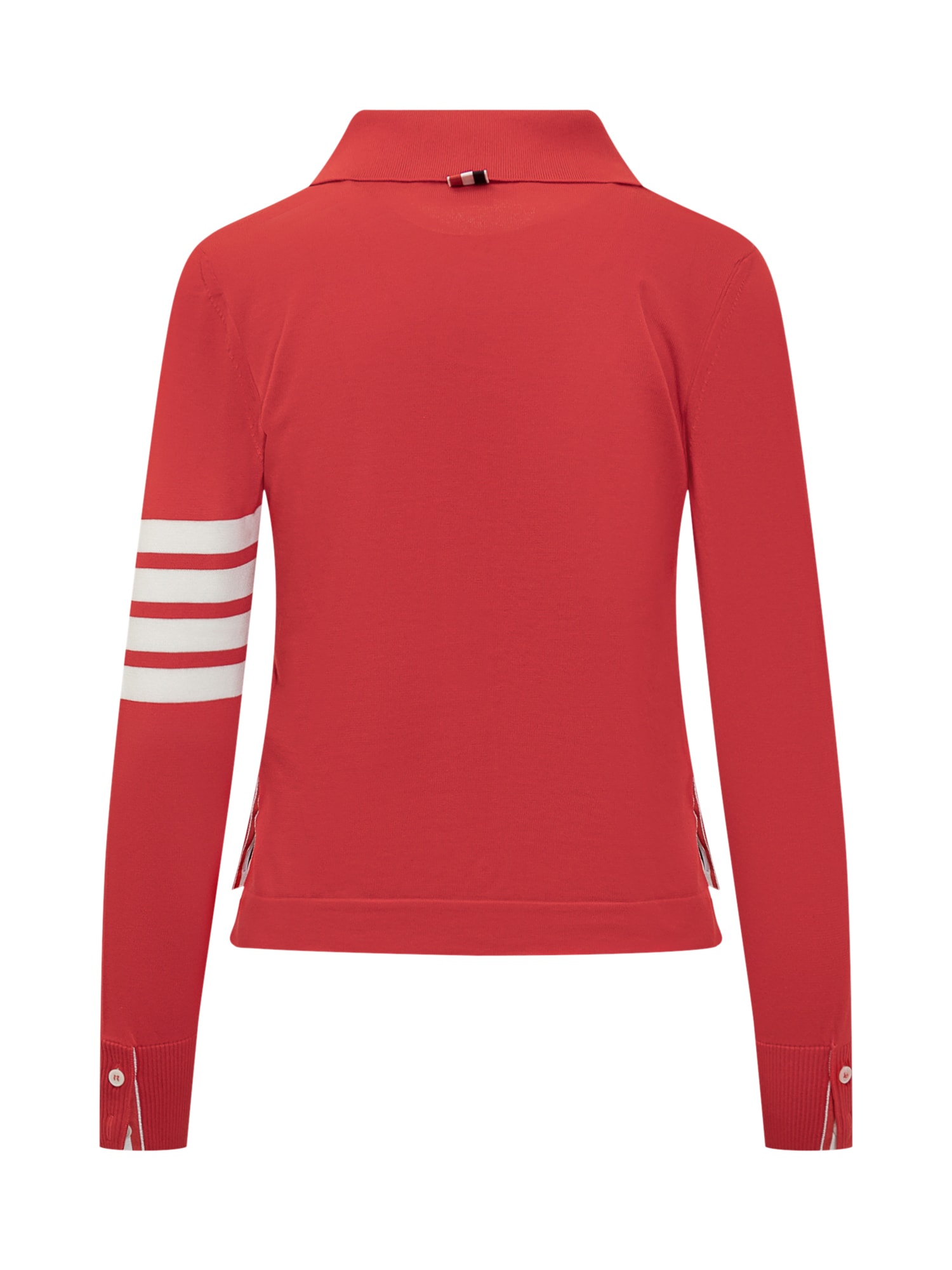 Thom Browne Red Cotton 4-bar Cardigan In Red