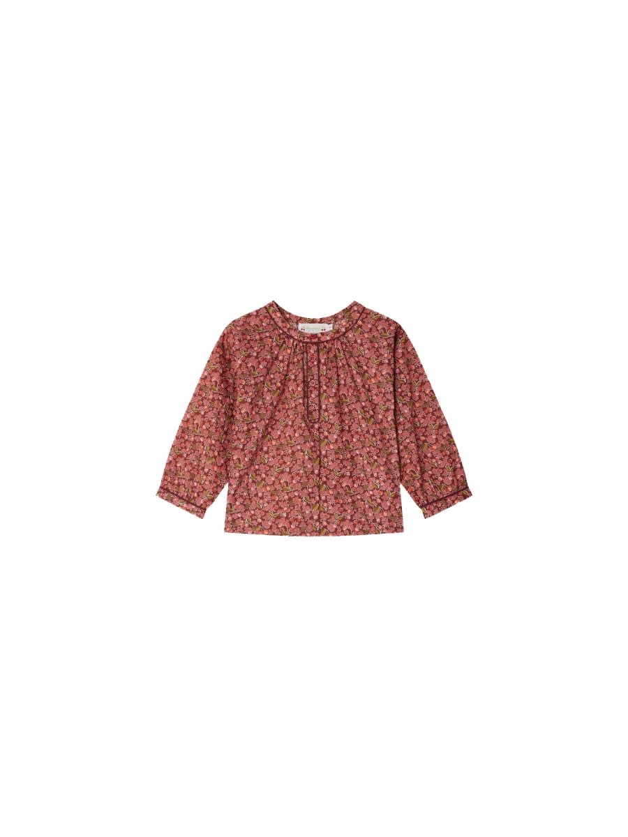 Bonpoint Round Neck Long-sleeved Top In Red