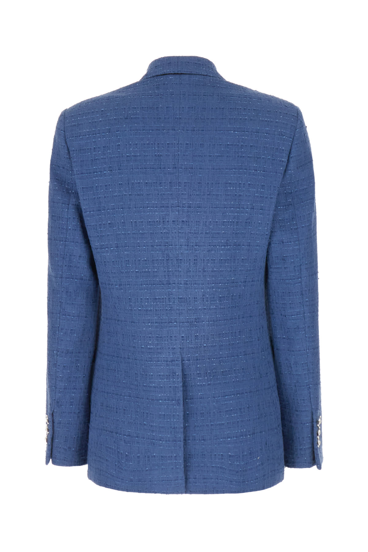 Shop Versace Blue Cotton Blend Blazer In Denim