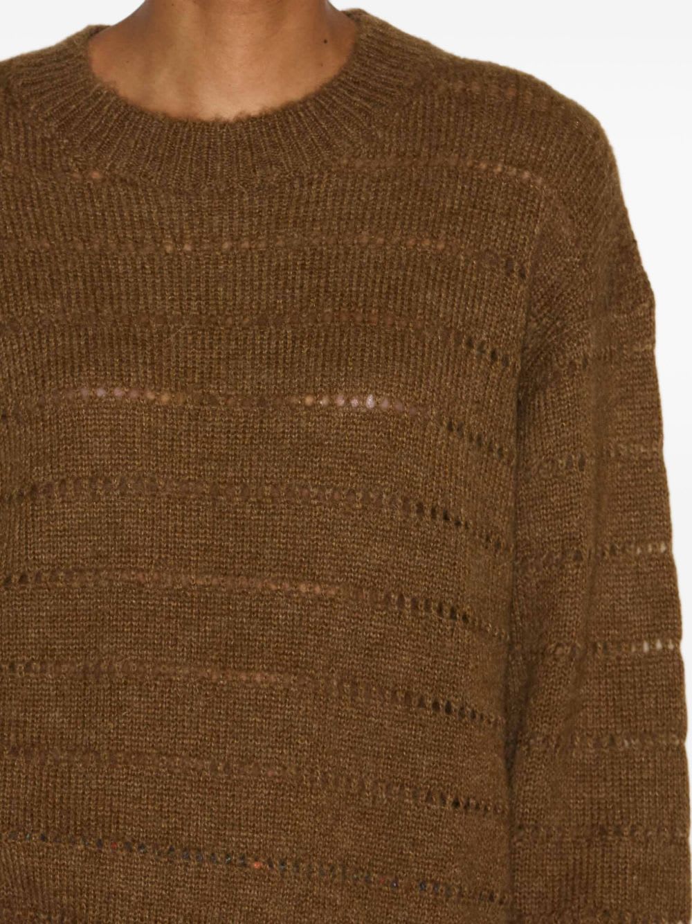 Isabel Marant Étoile Marant Etoile Long-sleeved Crewneck Sweater In Brown