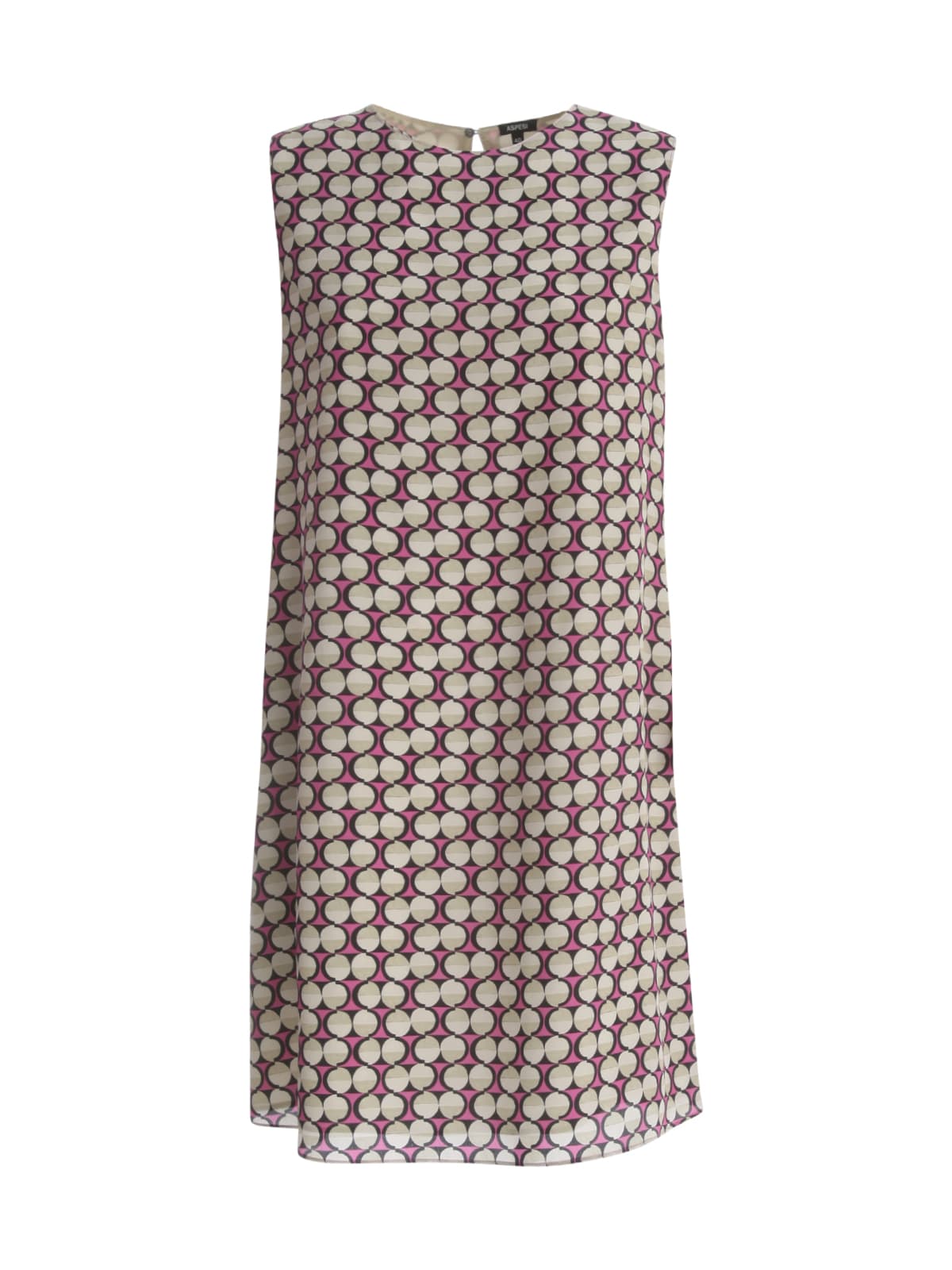 Aspesi Silk Printed A Line Sleeveless Dress