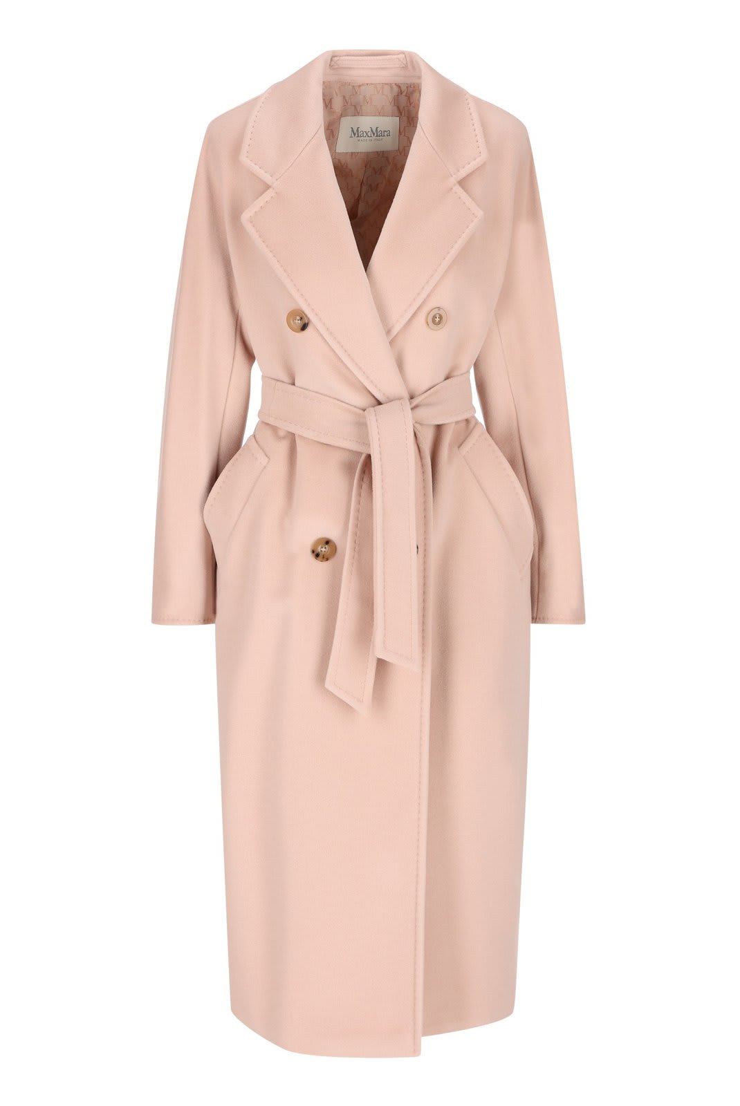 Shop Max Mara Madame Double Breasted Coat In Powder