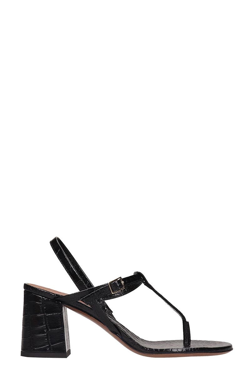 L'AUTRE CHOSE SANDALS IN BLACK LEATHER,11241607