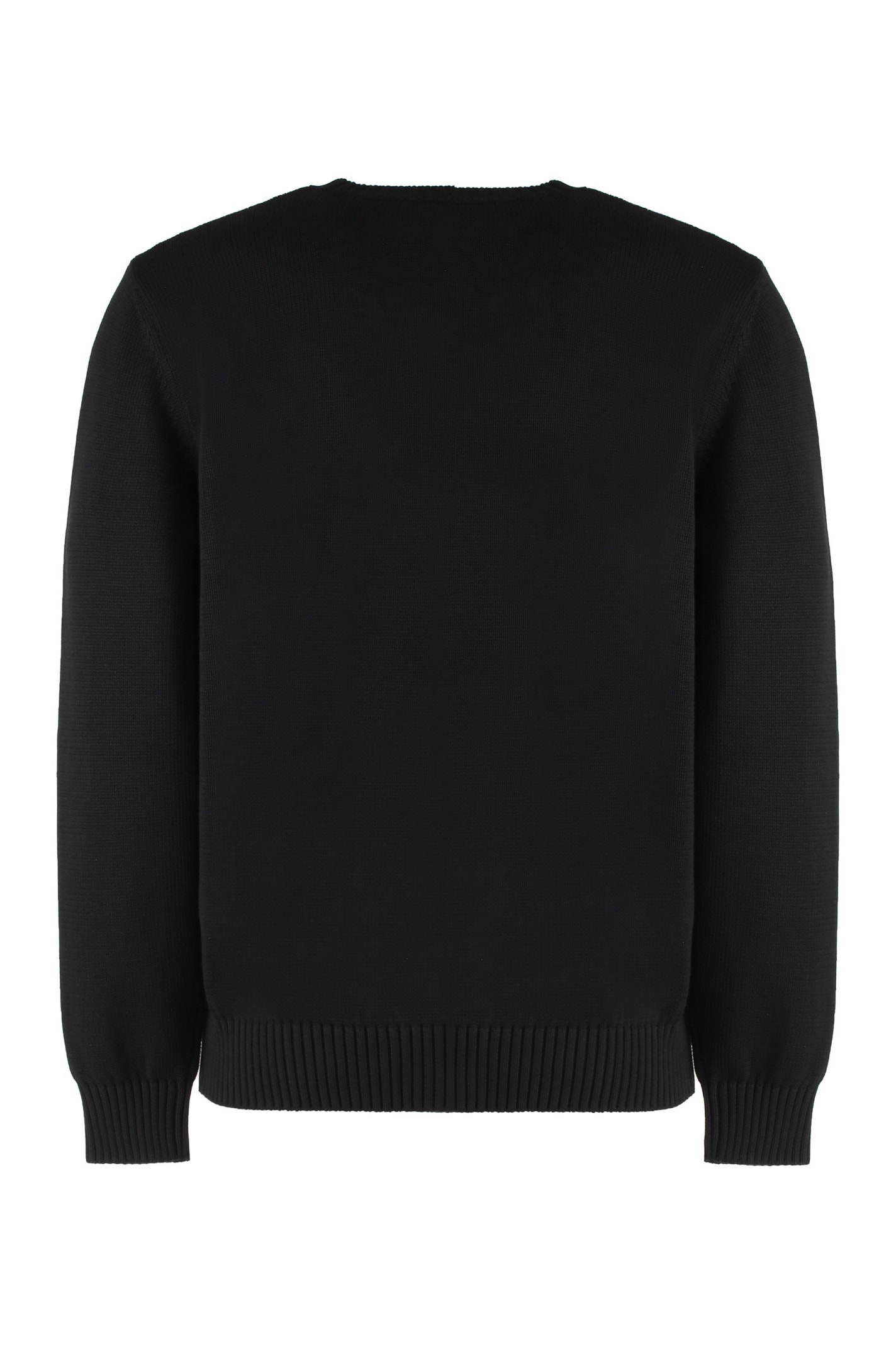 Shop Palm Angels Cotton Crew-neck Sweater In Black