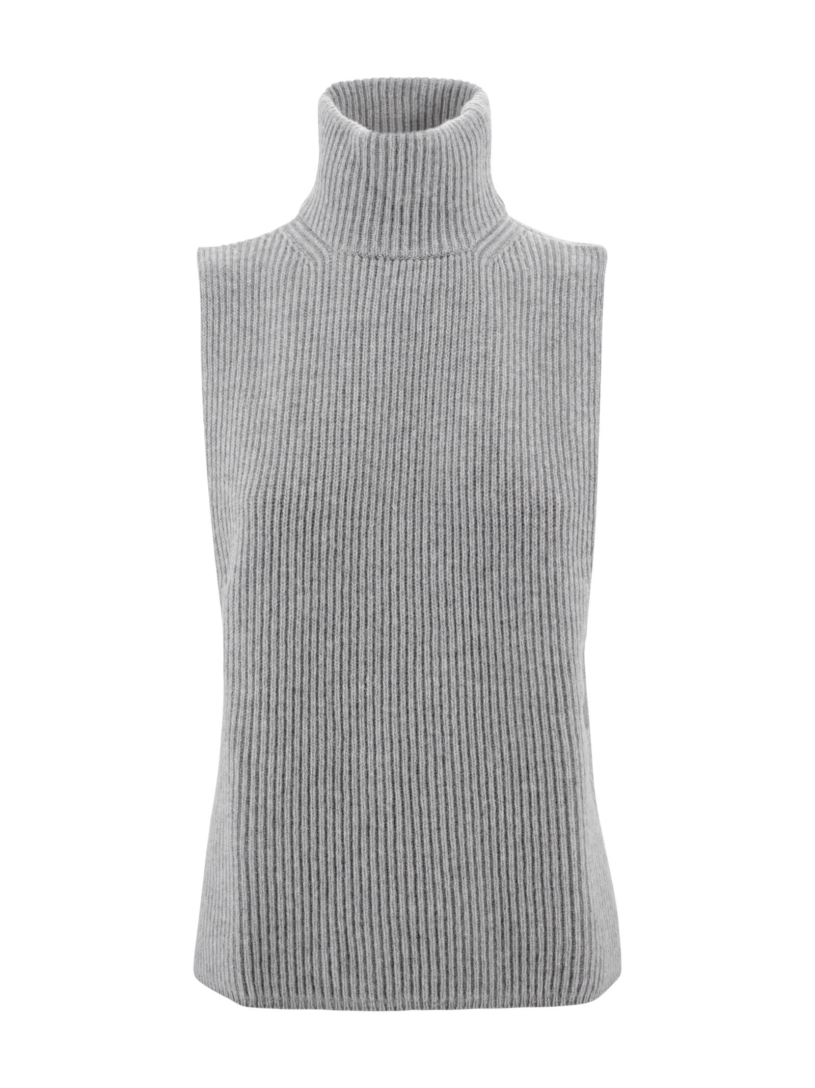 Shop Max Mara Cashmere-blend Yarn Waistcoat In Grey