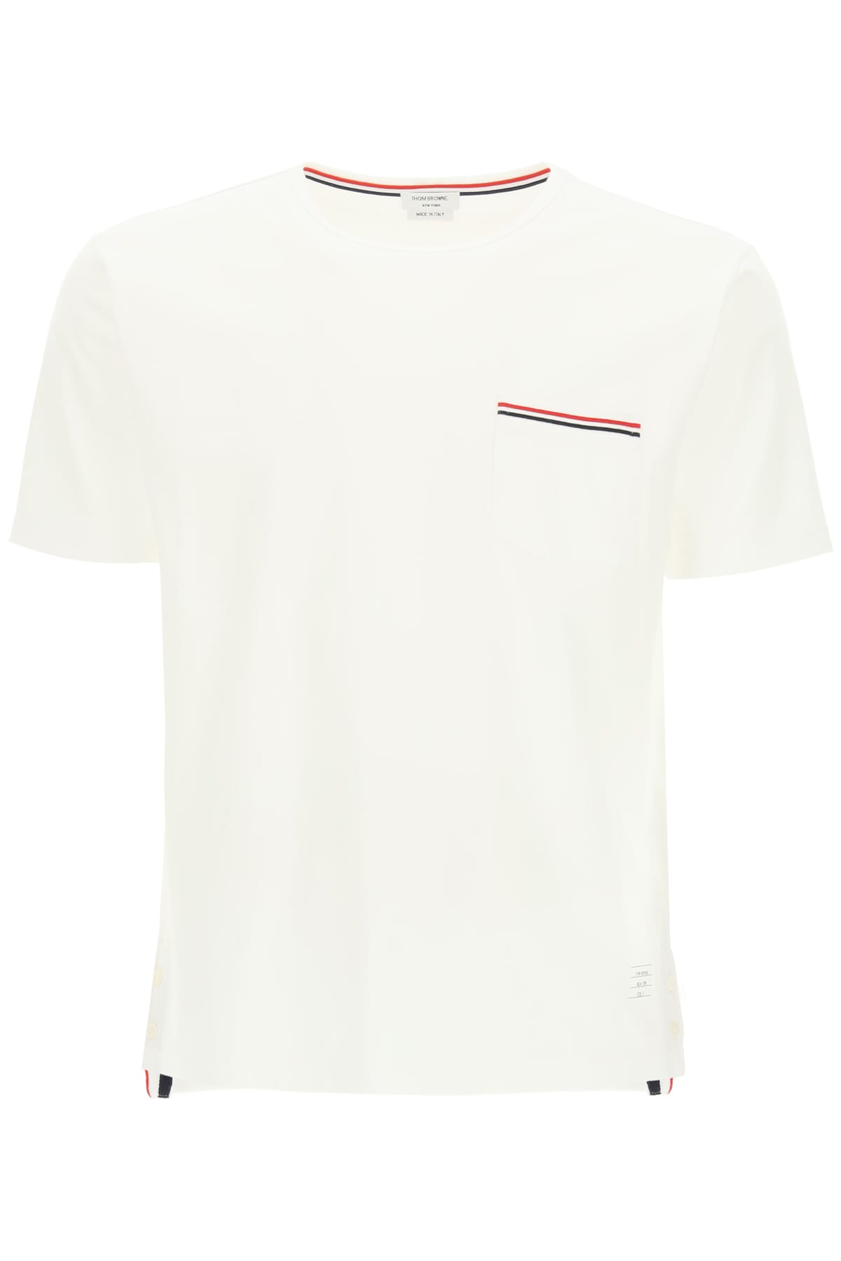 Thom Browne T-shirt Tricolour Pocket In White (white)