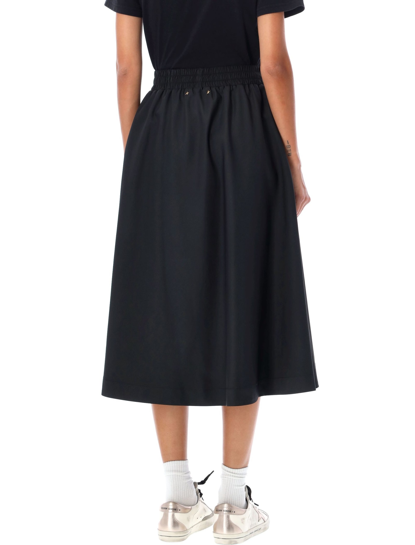 Shop Golden Goose Nylon Midi Skirt In Black