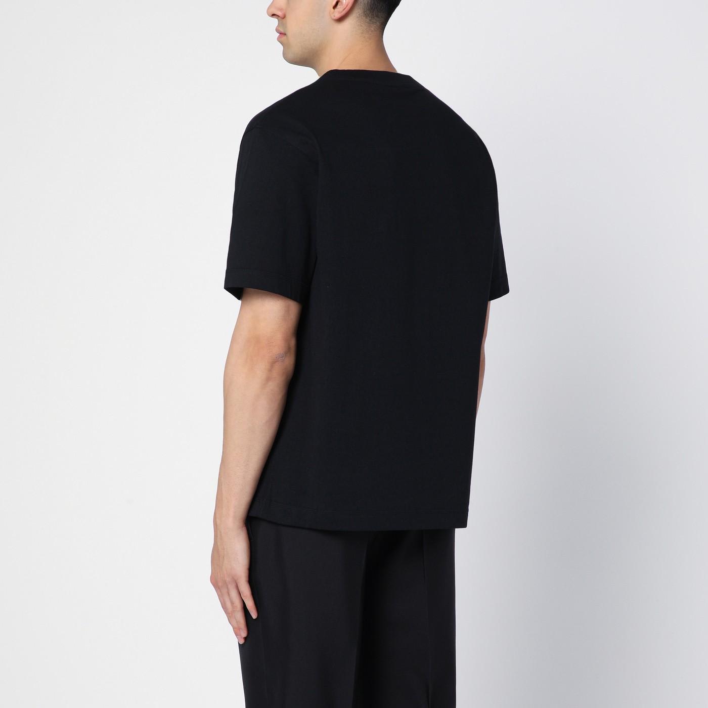 Shop Burberry Black Cotton T-shirt With Ekd