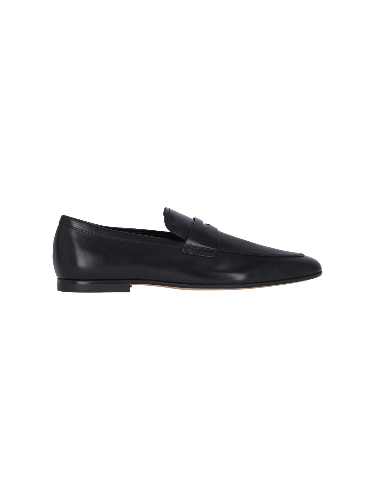 Shop Tod's Logo Loafers In Black