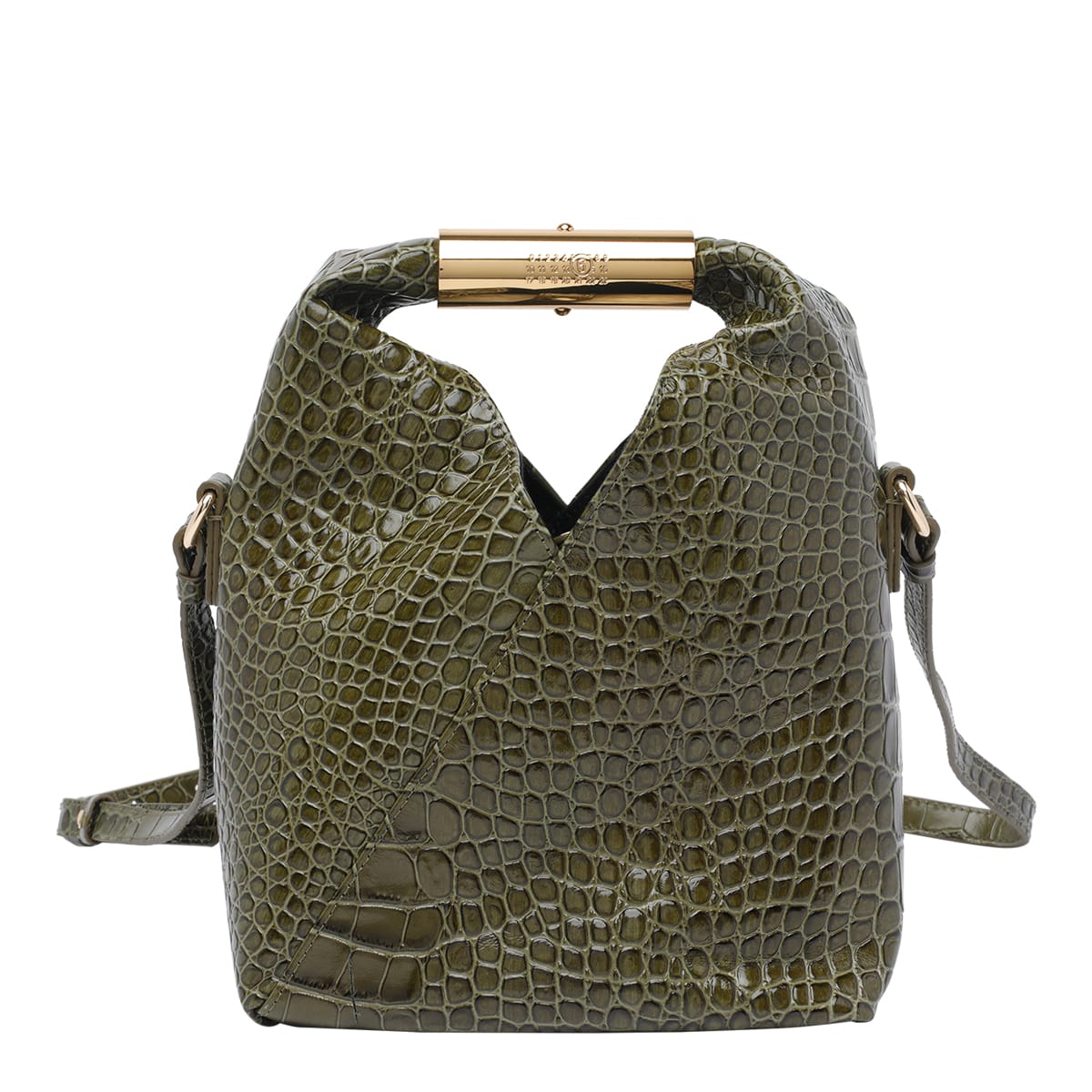 Mm6 Maison Margiela Japanese Leather Shoulder Bag In Green