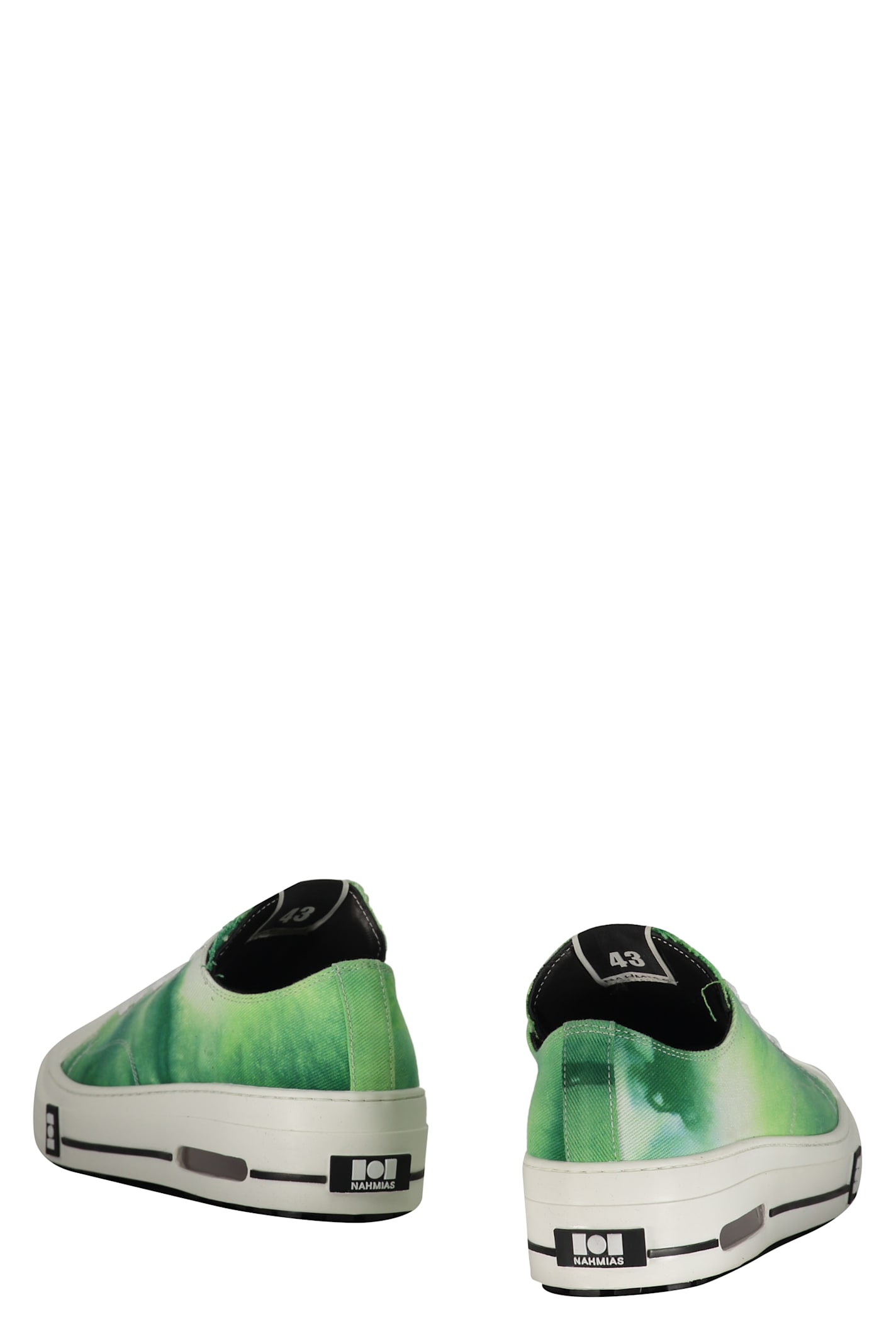 Nahmias Mens Green Comb Five O Tie-dyed Canvas Low-top Trainers In Green