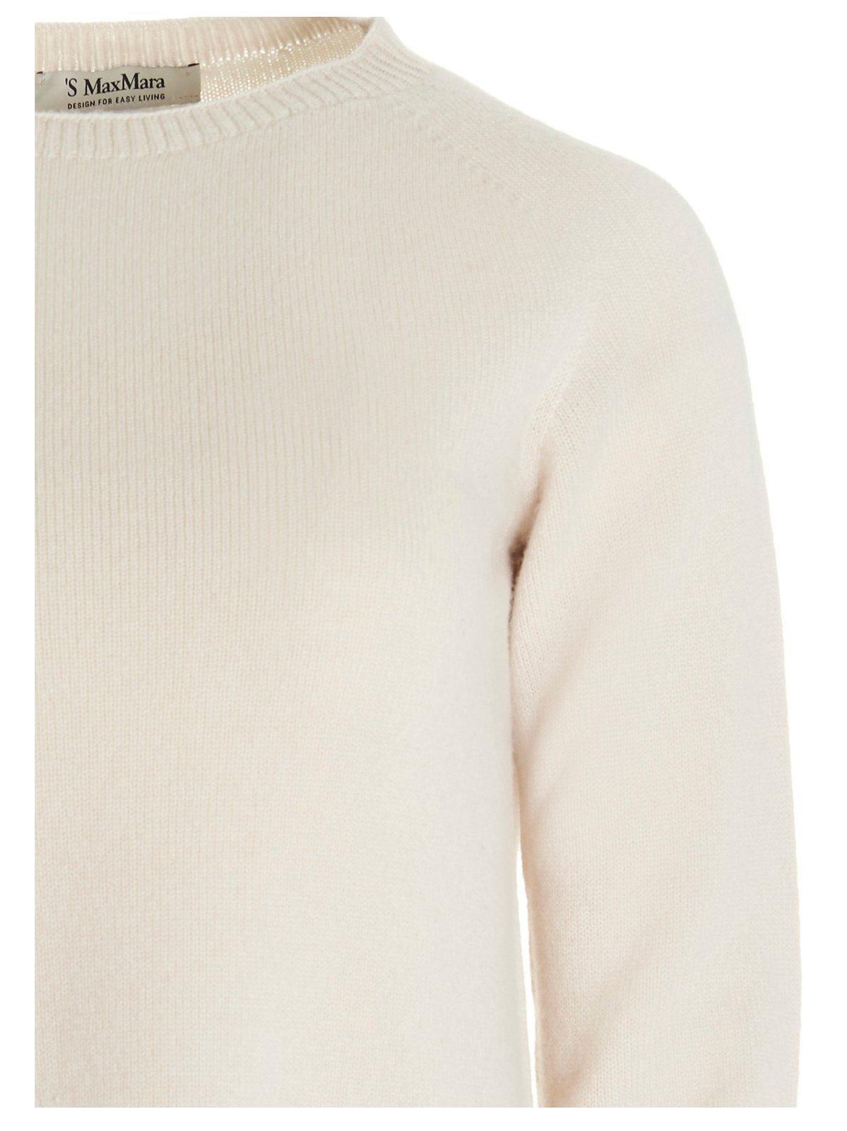 Shop 's Max Mara Giose Knitted Sweater In Bianco