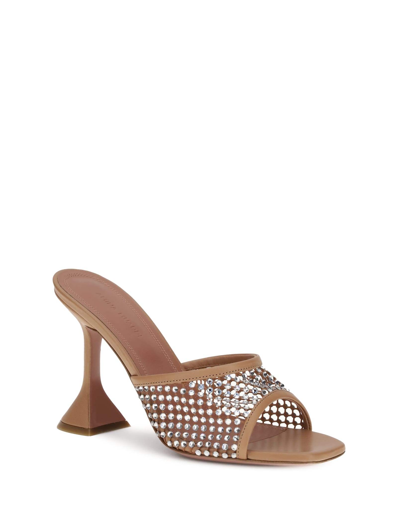Amina Muaddi Lupita 95 Crystal-embellished Sandals In Brown