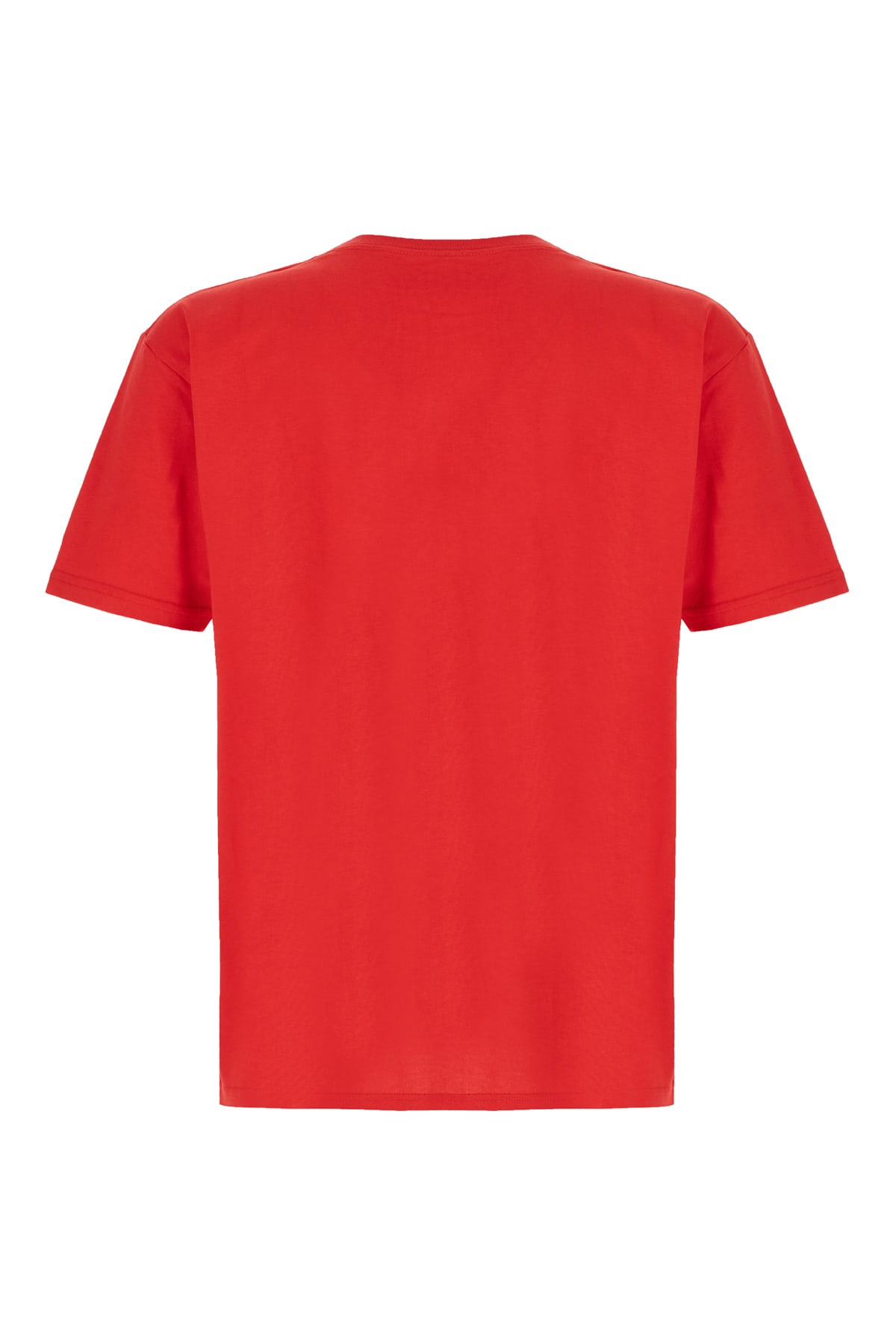 Valentino Crewneck Graphic Print T-shirt Logo In Rosso