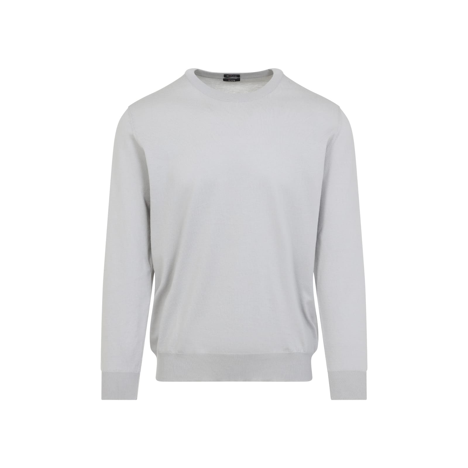 Shop Kiton Cotton Pullover In Grigio Ghiaccio