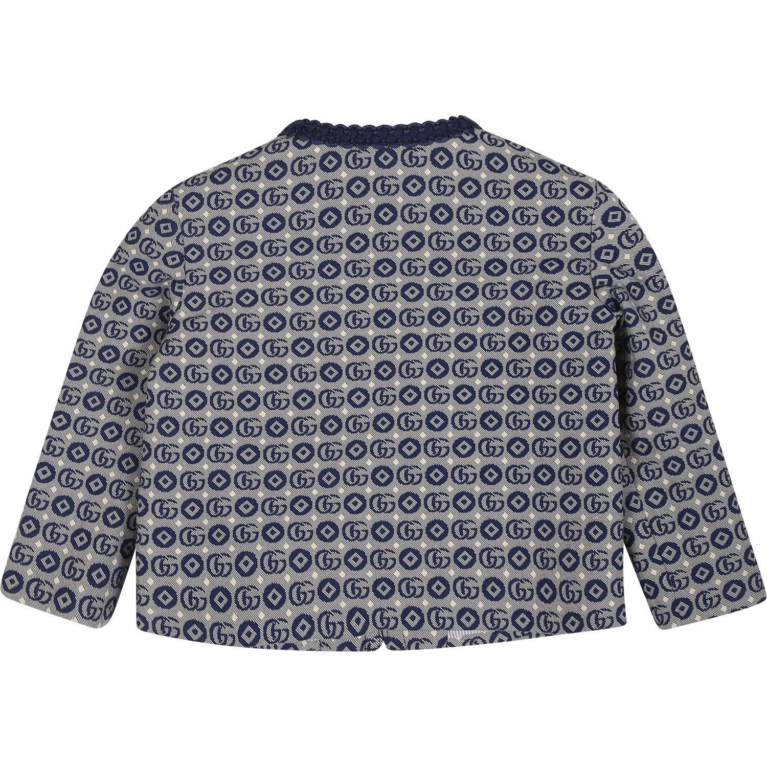 Shop Gucci Blue Baby Jacket With All-over Double G