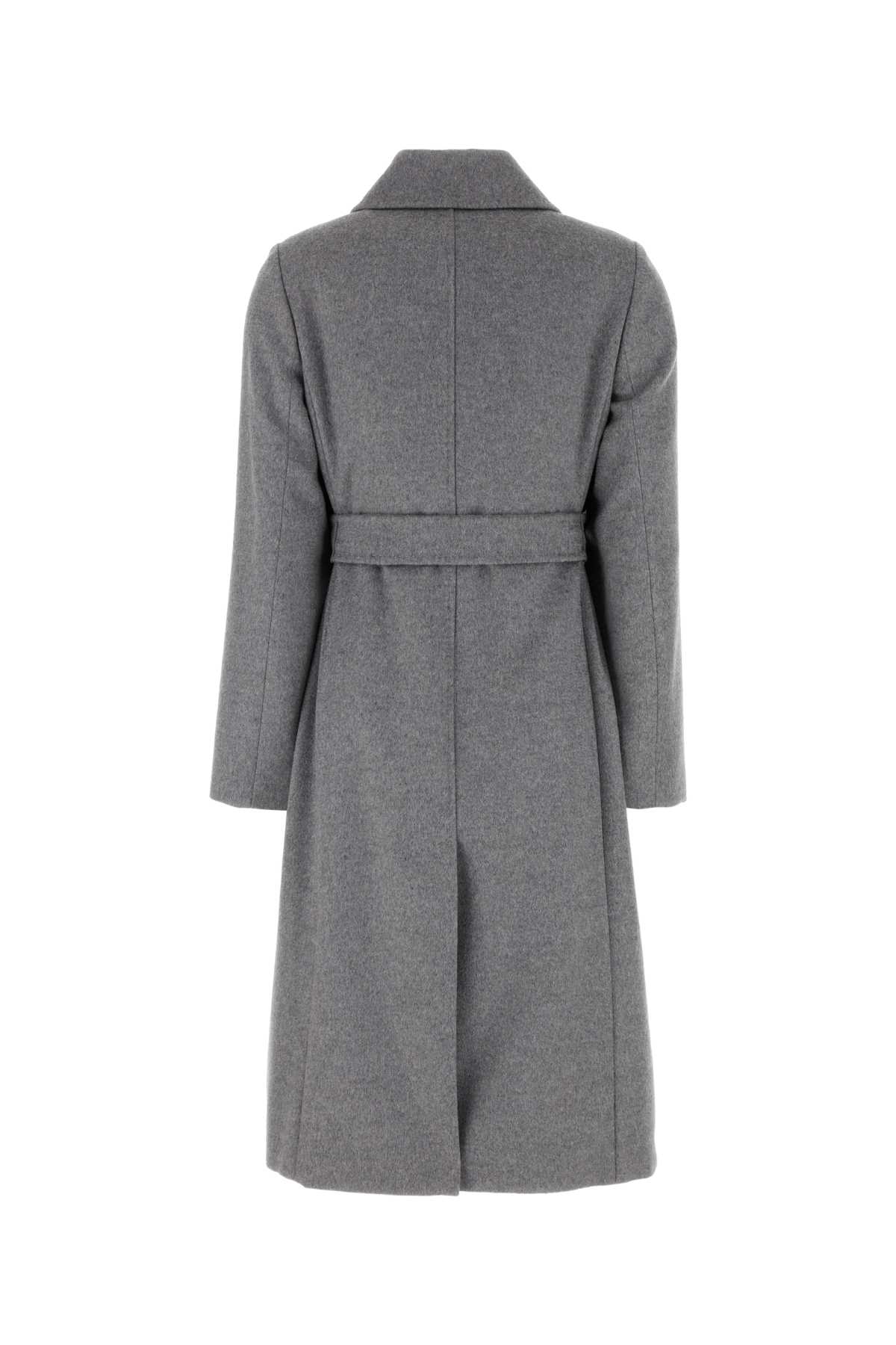 Shop Max Mara Grey Wool Bcollag Coat In Grigiomedio