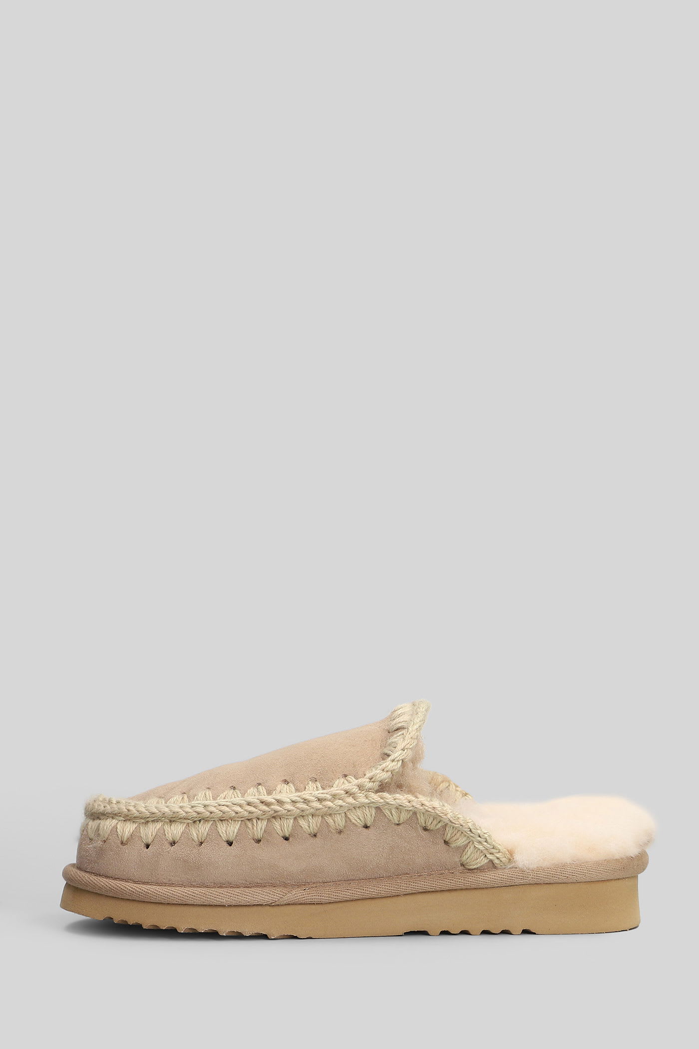 Mou Eskimo Slipper Slipper-mule In Camel Suede In Brown