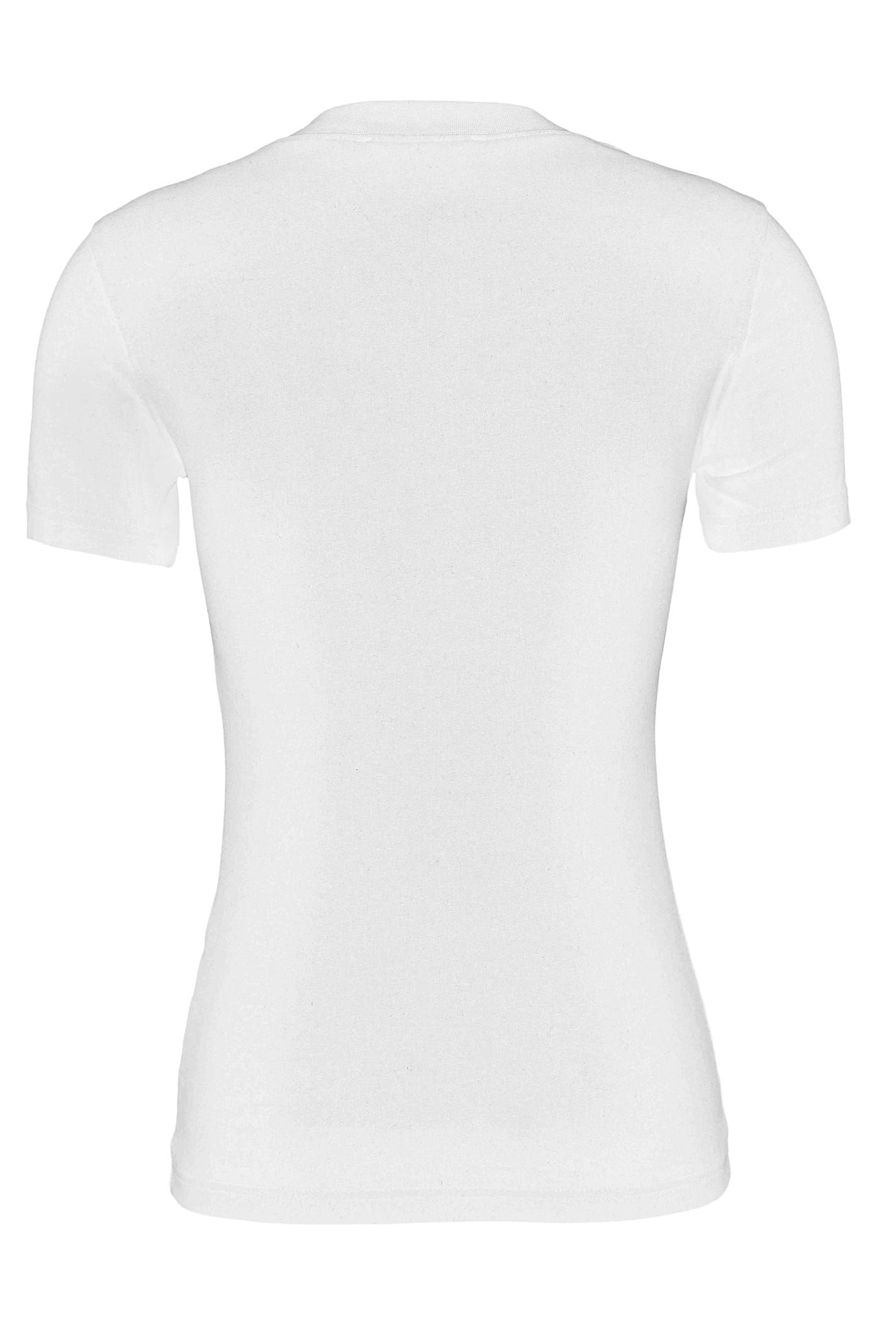 Versace Jeans Couture Metallic Logo Crew Neck T-shirt In White