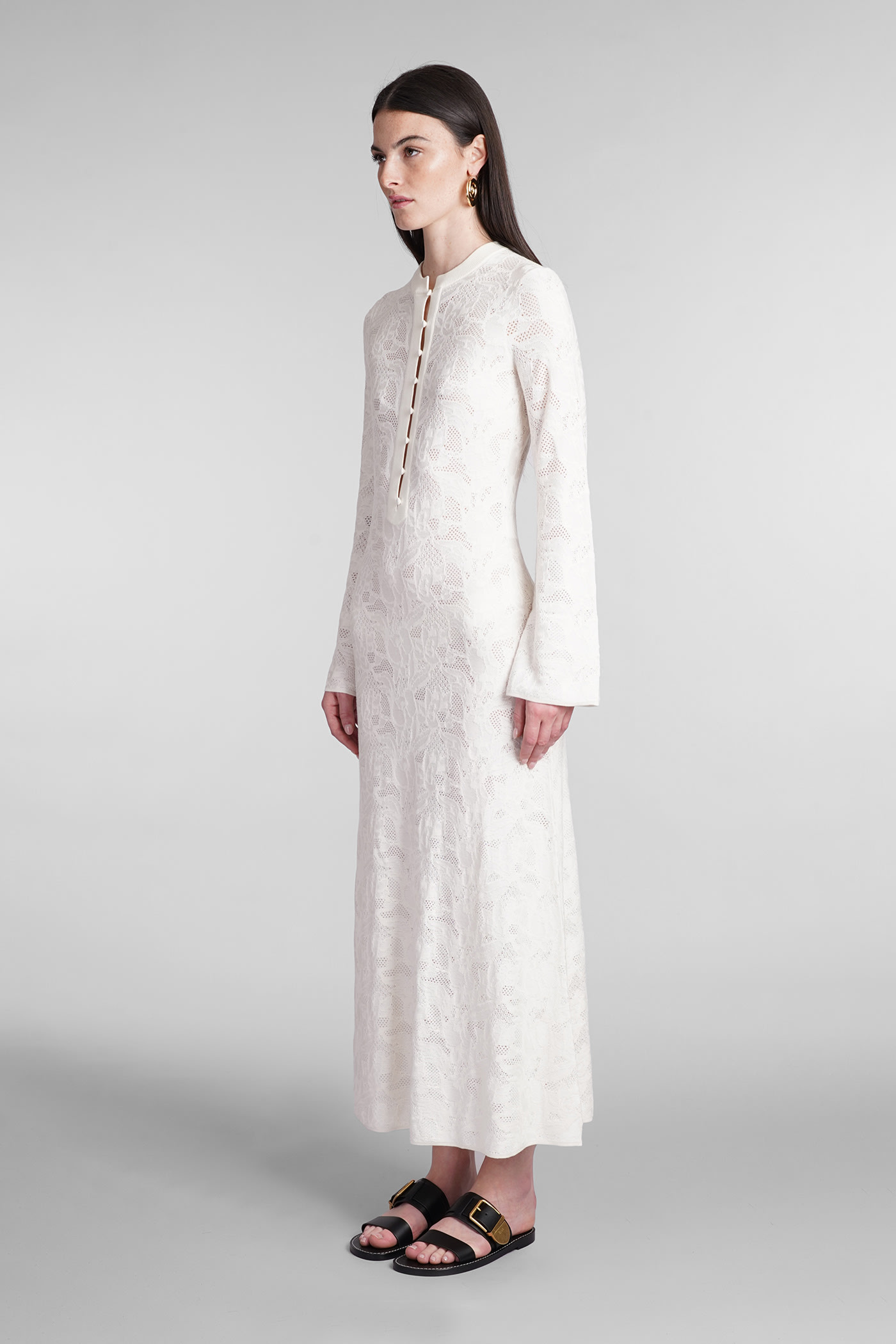 Shop Chloé Dress In White Wool