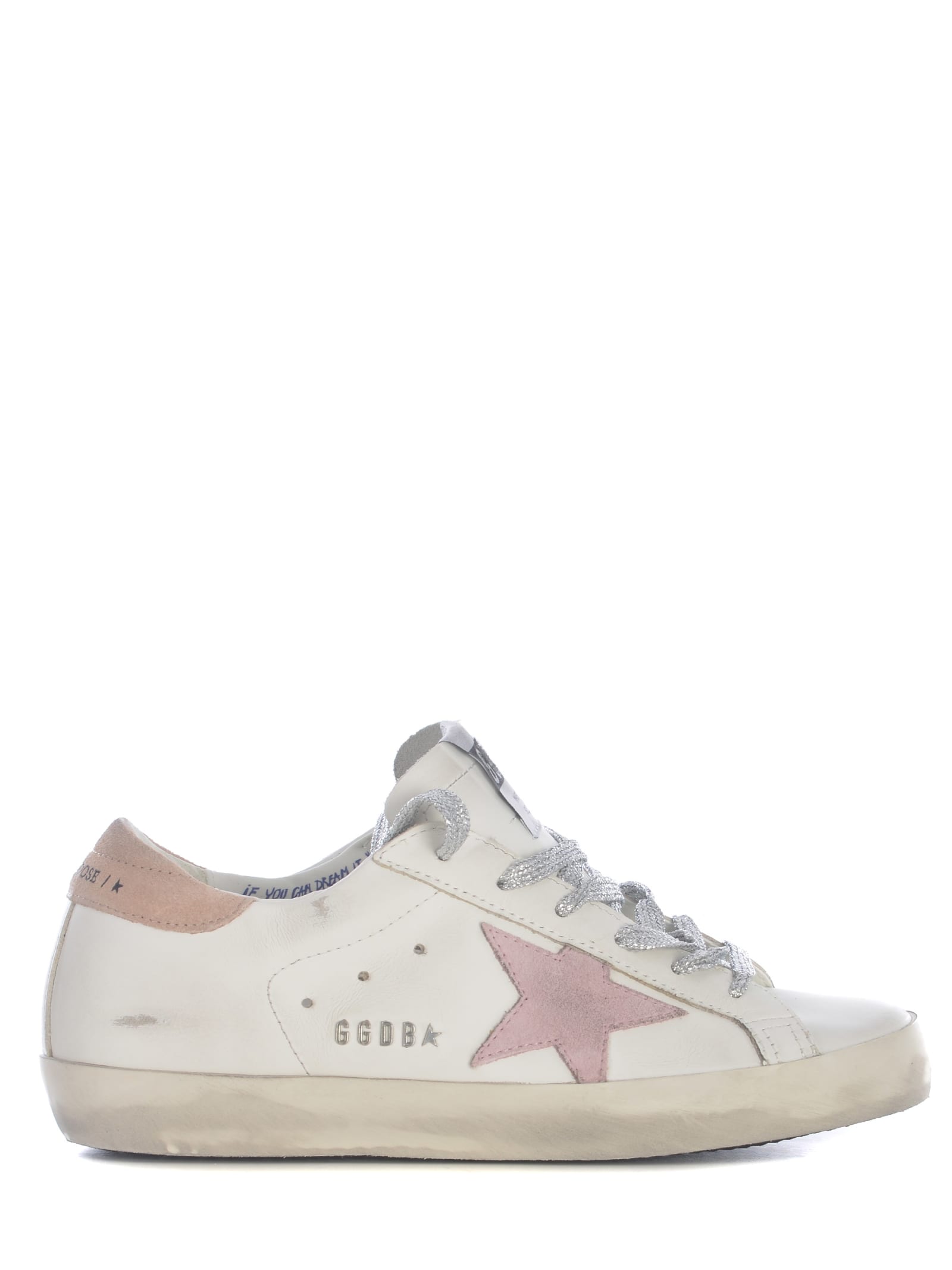 Golden Goose Sneakers  Super Star Made Of Leather In Bianco/rosa