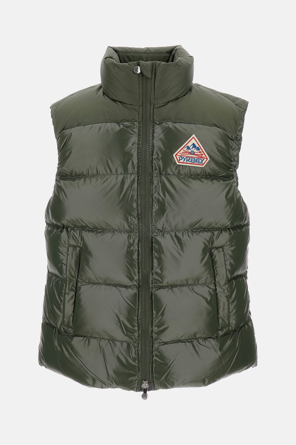 Pyrenex High Collar Sleeveless Puffer Jacket In Gray