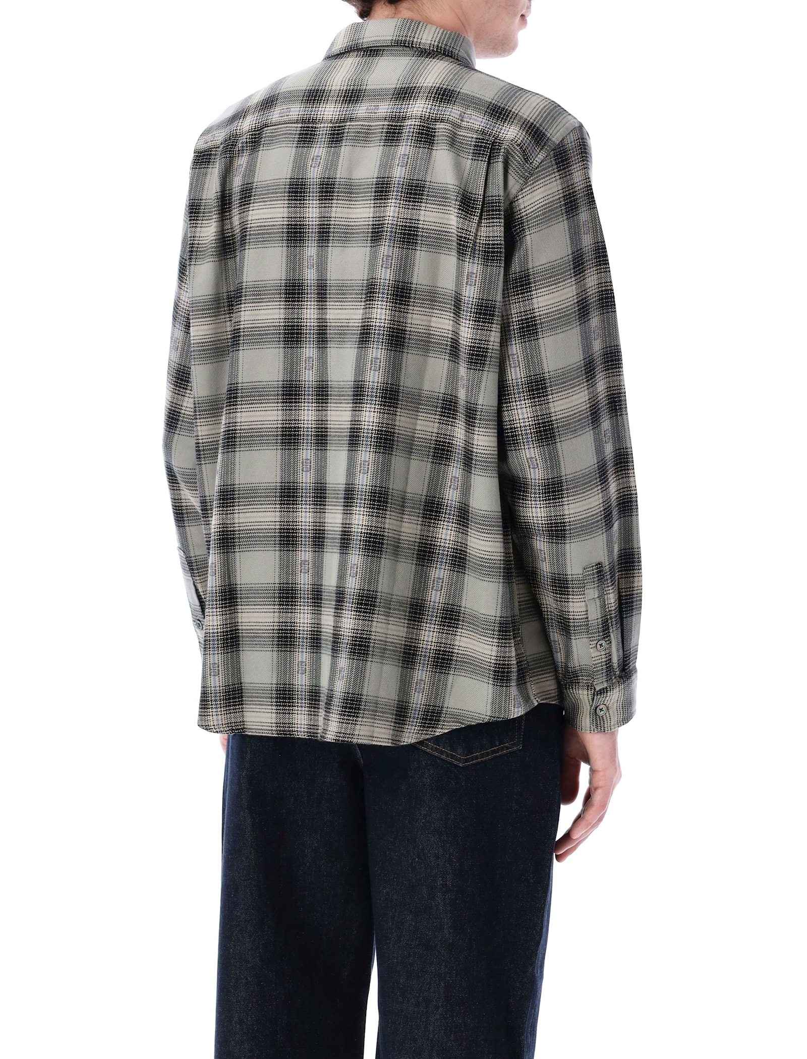 Stussy Motif Plaid Shirt In Gray