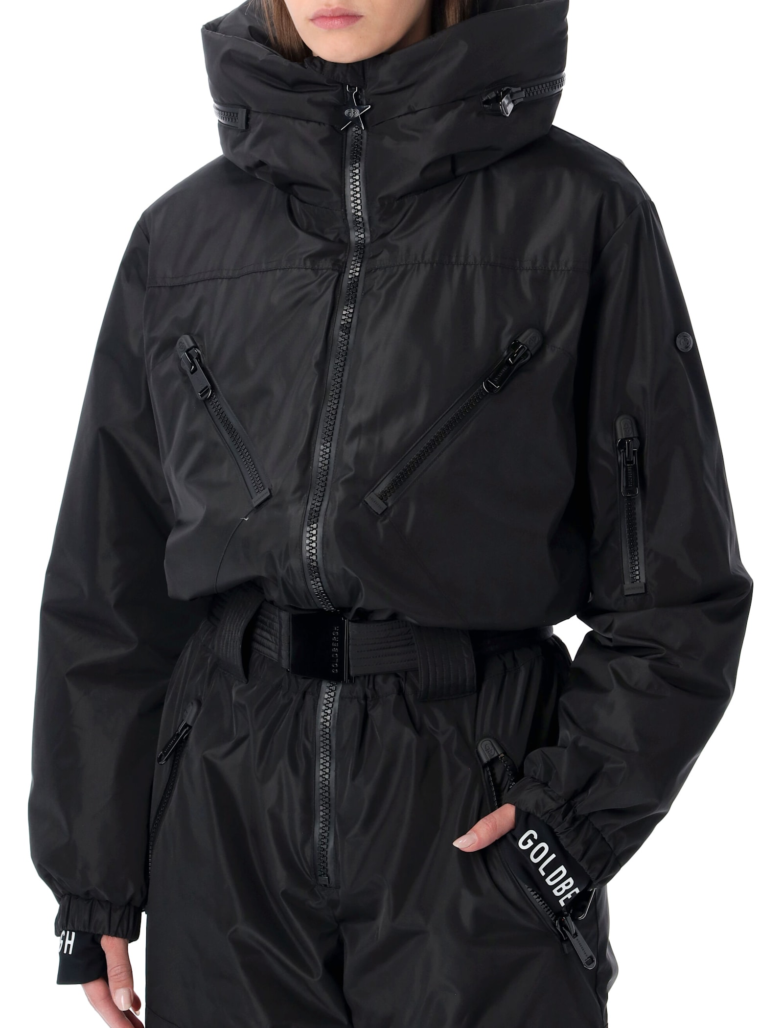 Goldbergh Discover Padded Ski Suit With Belt In Black