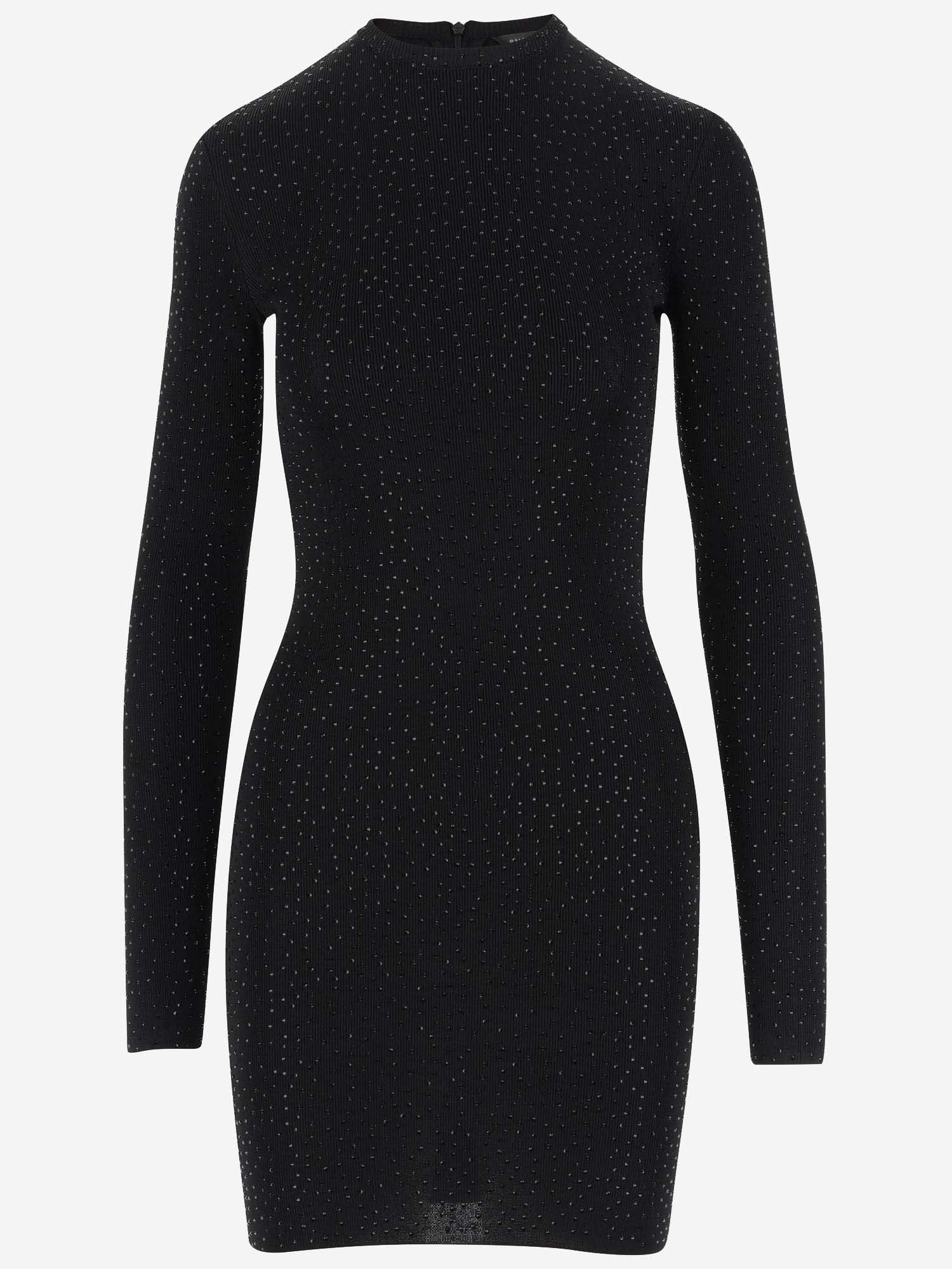 Shop Balenciaga Stretch Viscose Dress In Black