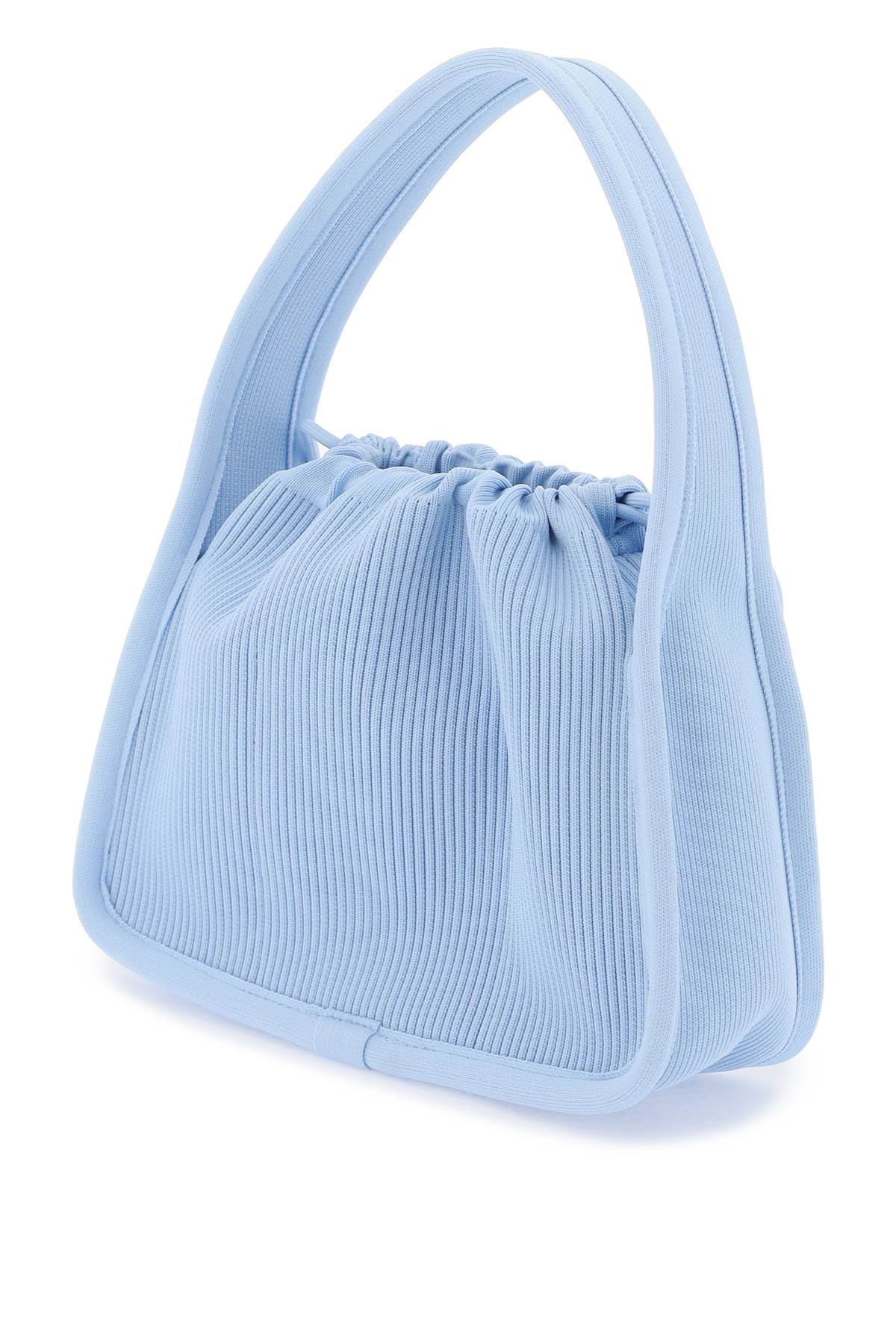 Shop Alexander Wang Small Rib-knit Ryan Handbag In Chambray Blue (light Blue)