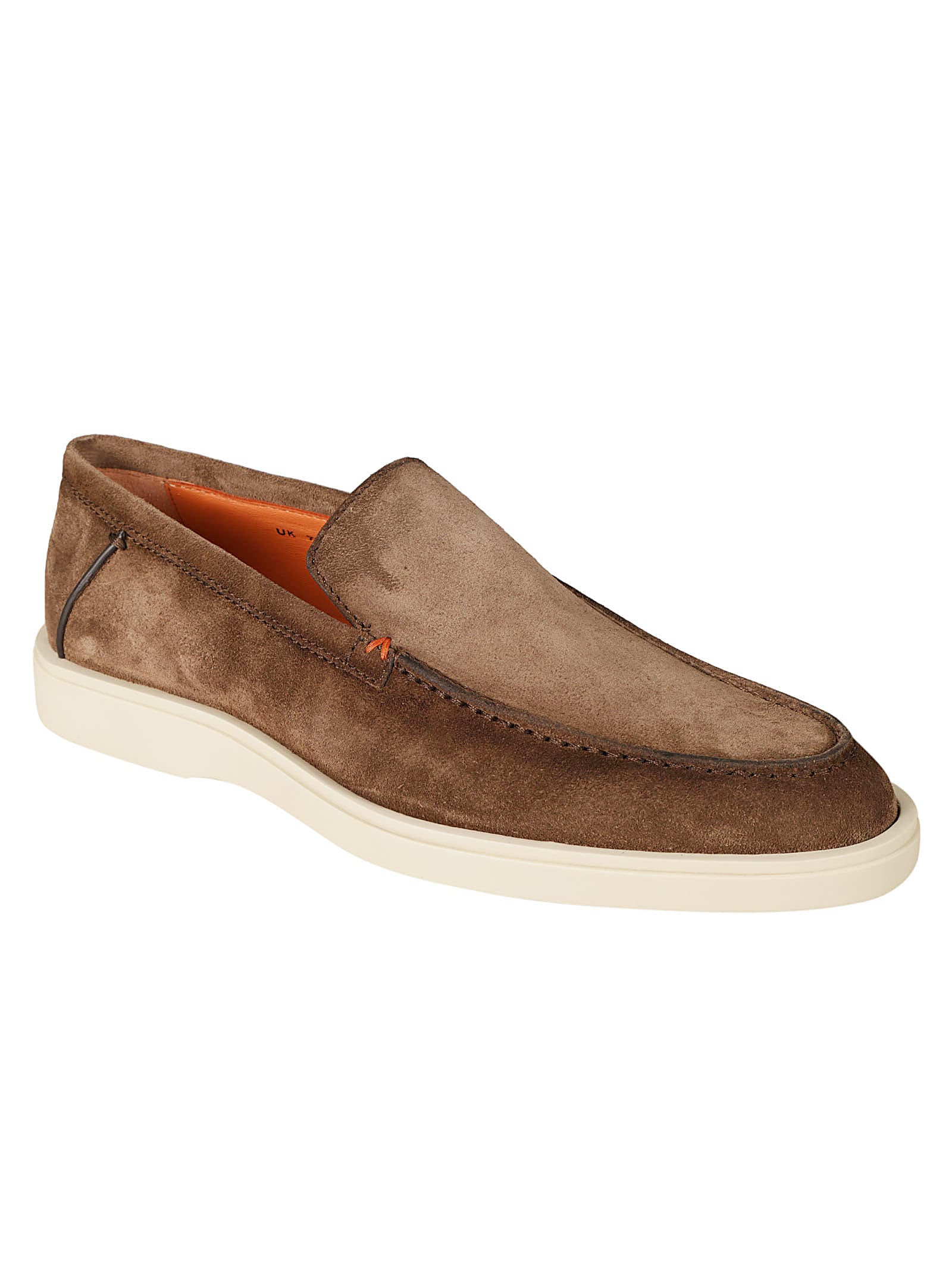Shop Santoni Vintage Effect Loafers In Brown