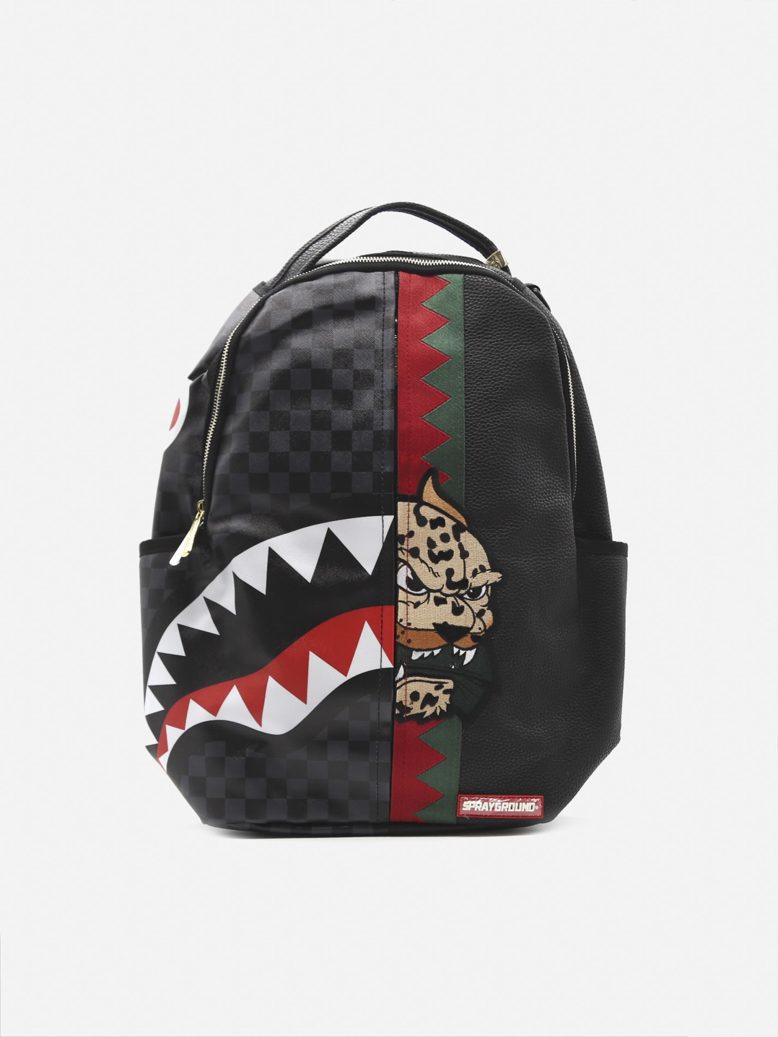 Sprayground Backpack With Shark Insert And Check Print