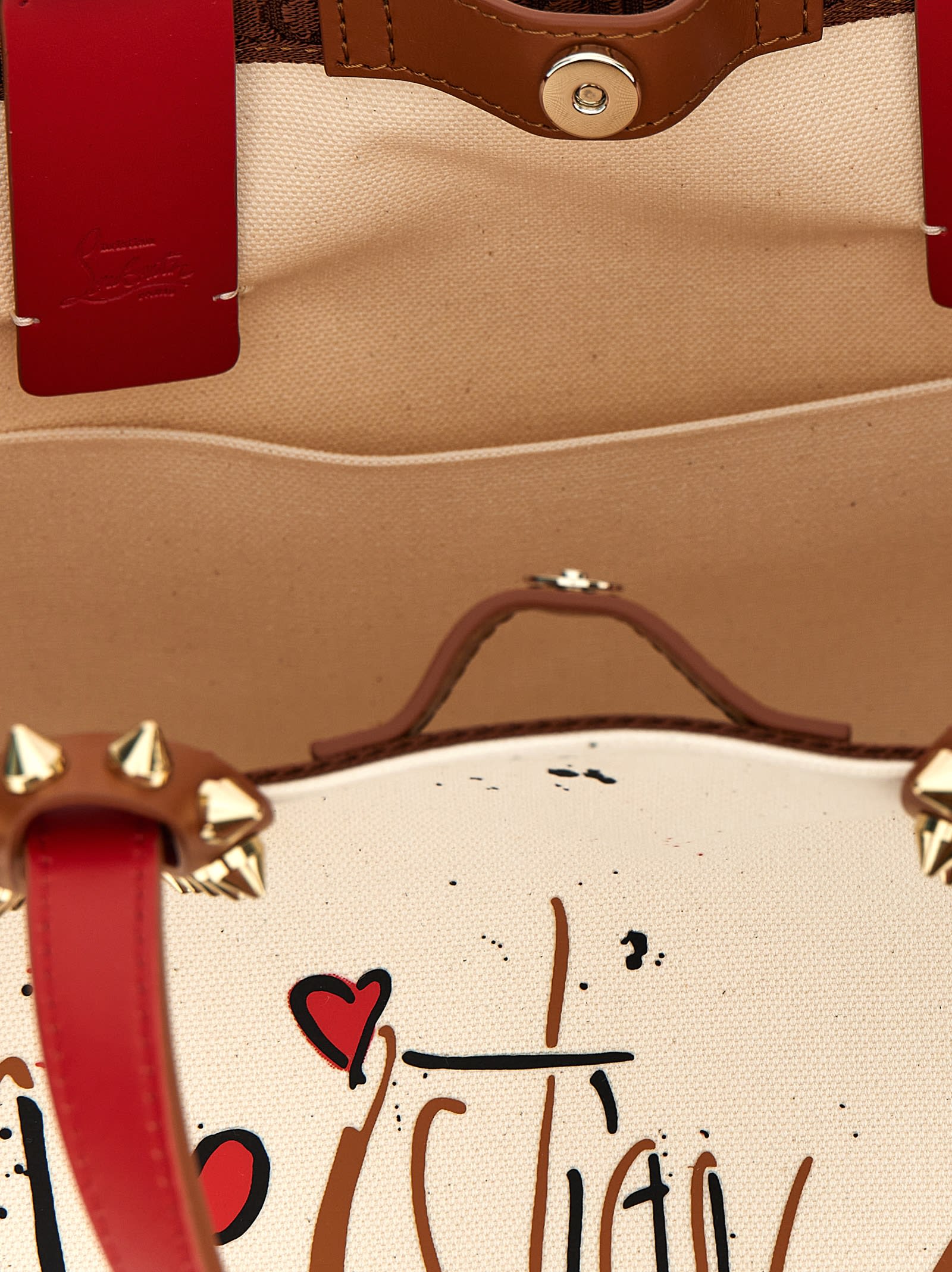 Christian Louboutin Small Cabata Shopping Bag In Natural