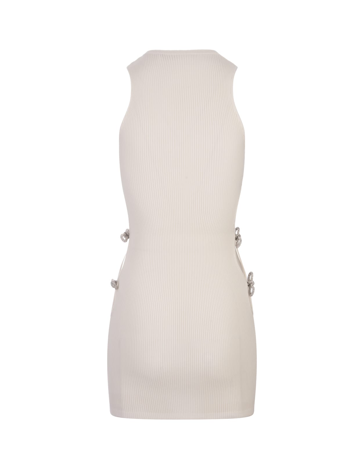 Shop Mach &amp; Mach White Stretch Mini Dress With Applications