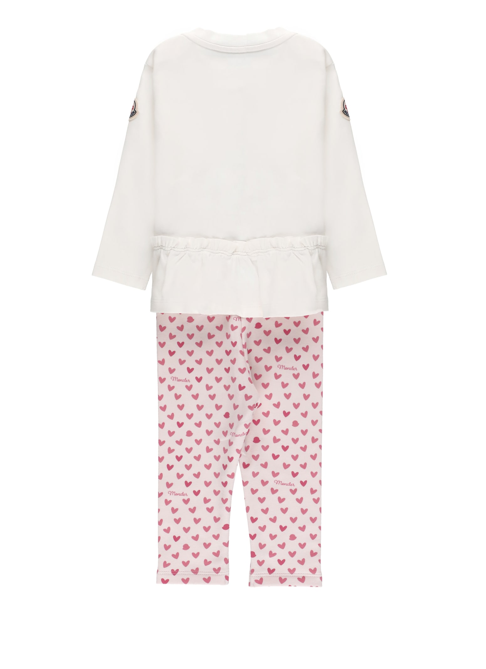 Moncler Two Piece Jumpsuit With Logo In White