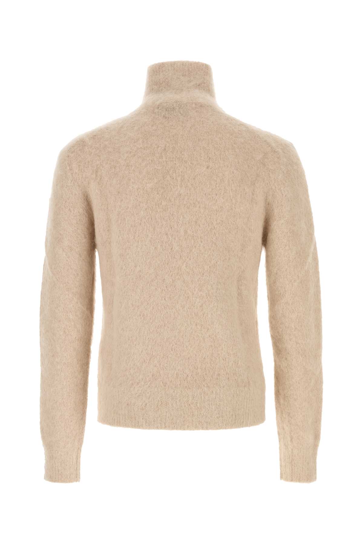 Shop Ami Alexandre Mattiussi Cappuccino Stretch Mohair Blend Sweater In Beige