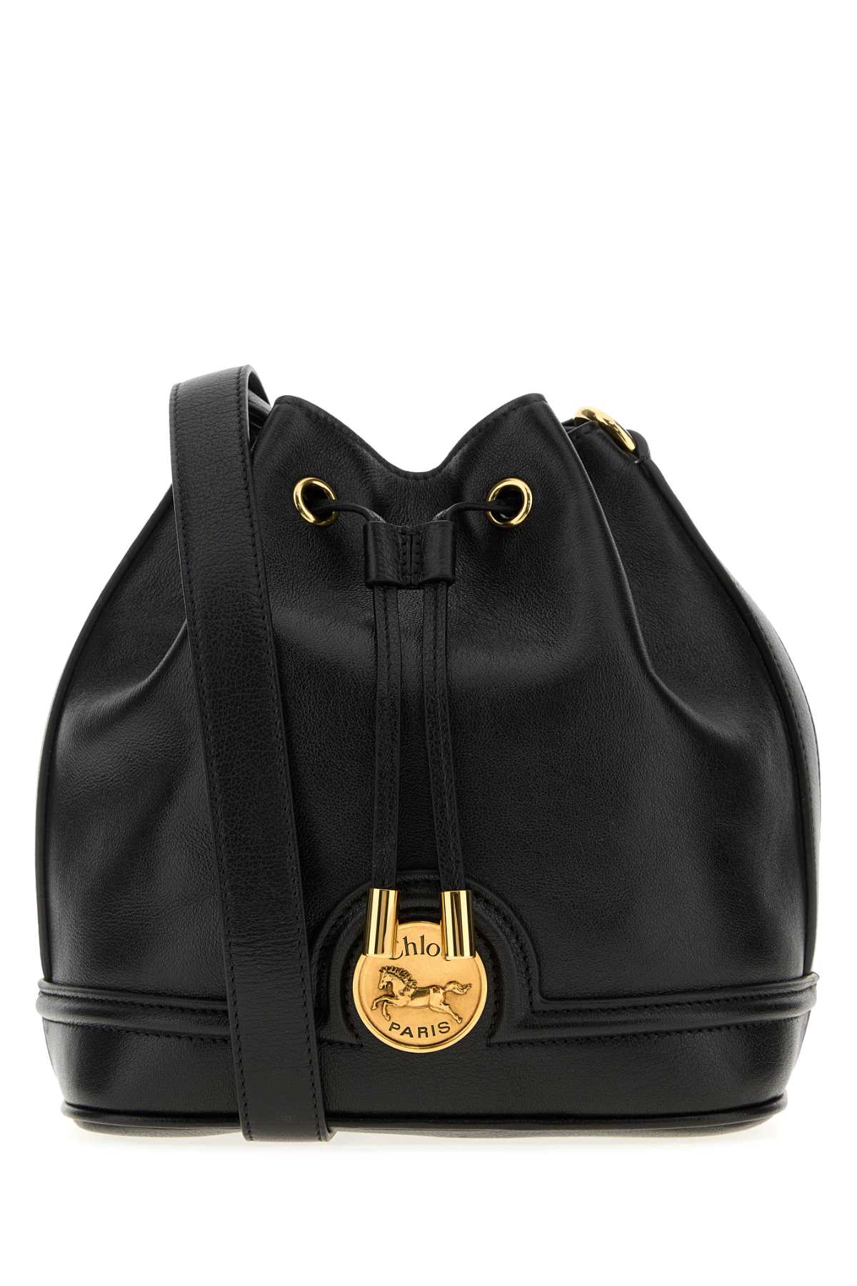 Chloé Chloe Black Leather Bucket Bag In Black