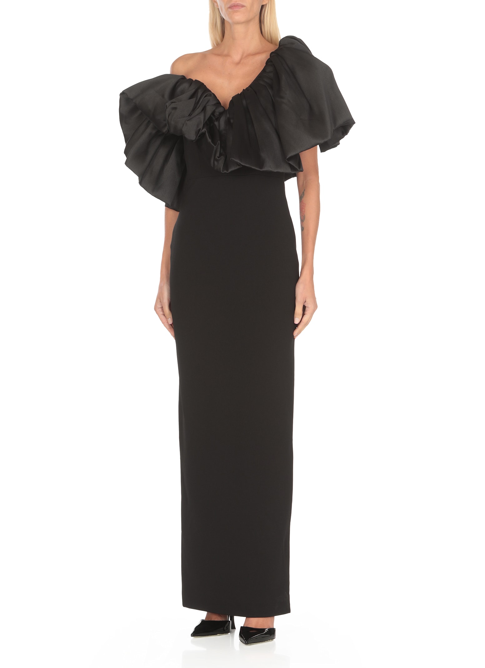 Solace London Long Cassia Dress In Black