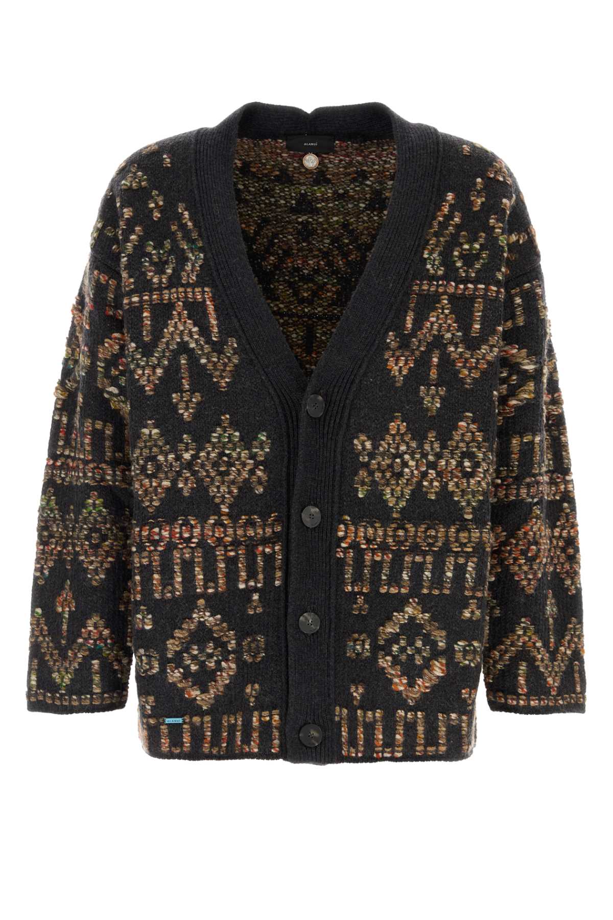 Embroidered Wool Blend Grunge Beat Cardigan