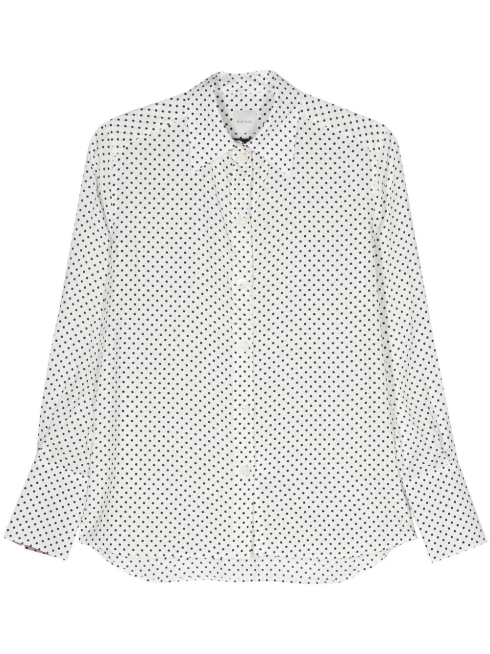 Shop Paul Smith Pois Shirt In White