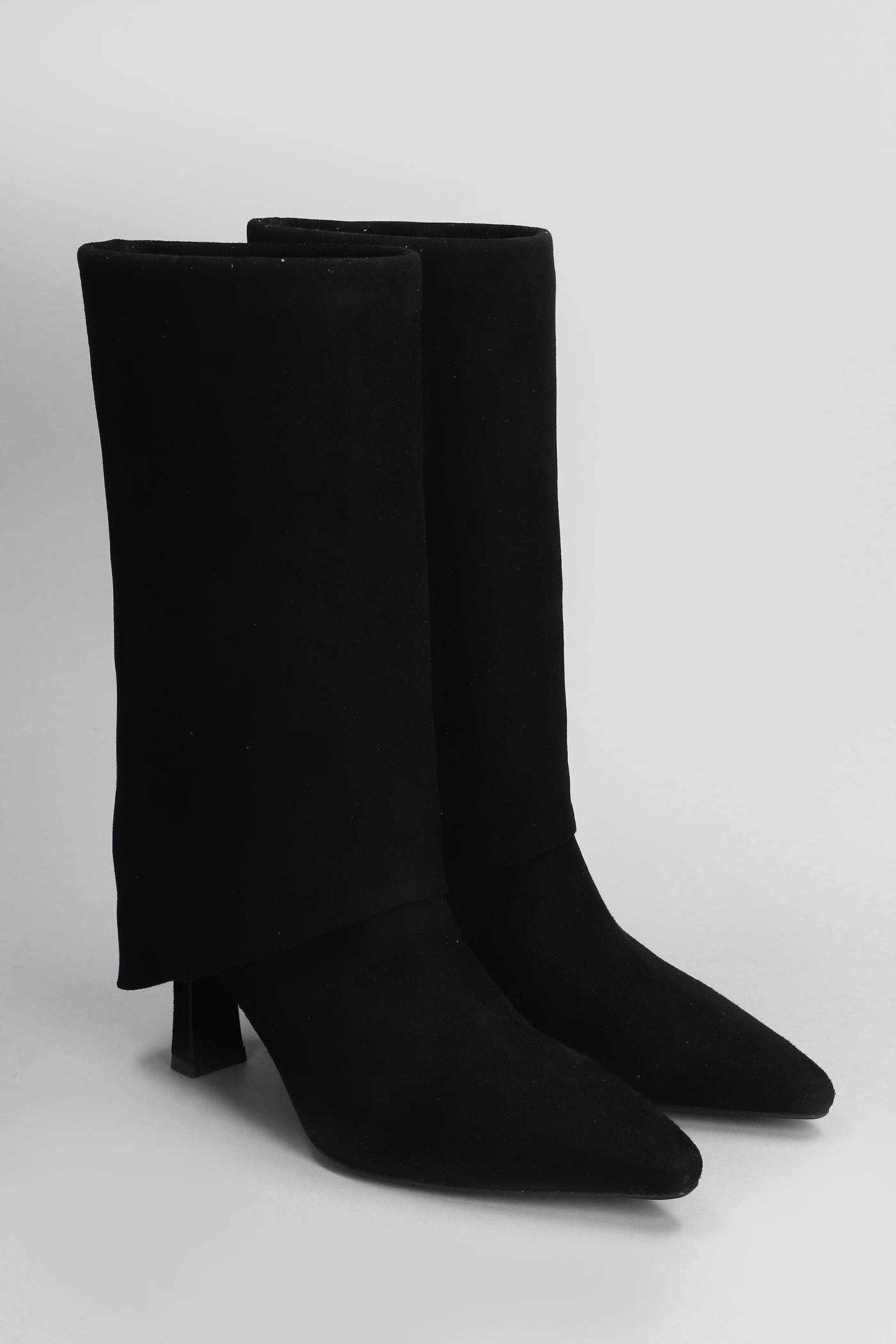 JULIE DEE HIGH HEELS BOOTS IN BLACK SUEDE 