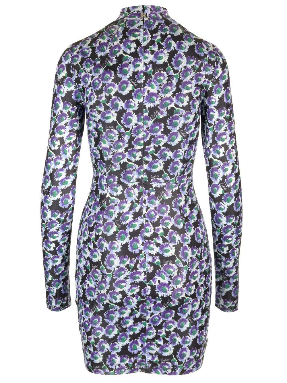 Shop Rotate Birger Christensen Floral Printed Mini Dress In Multicolor