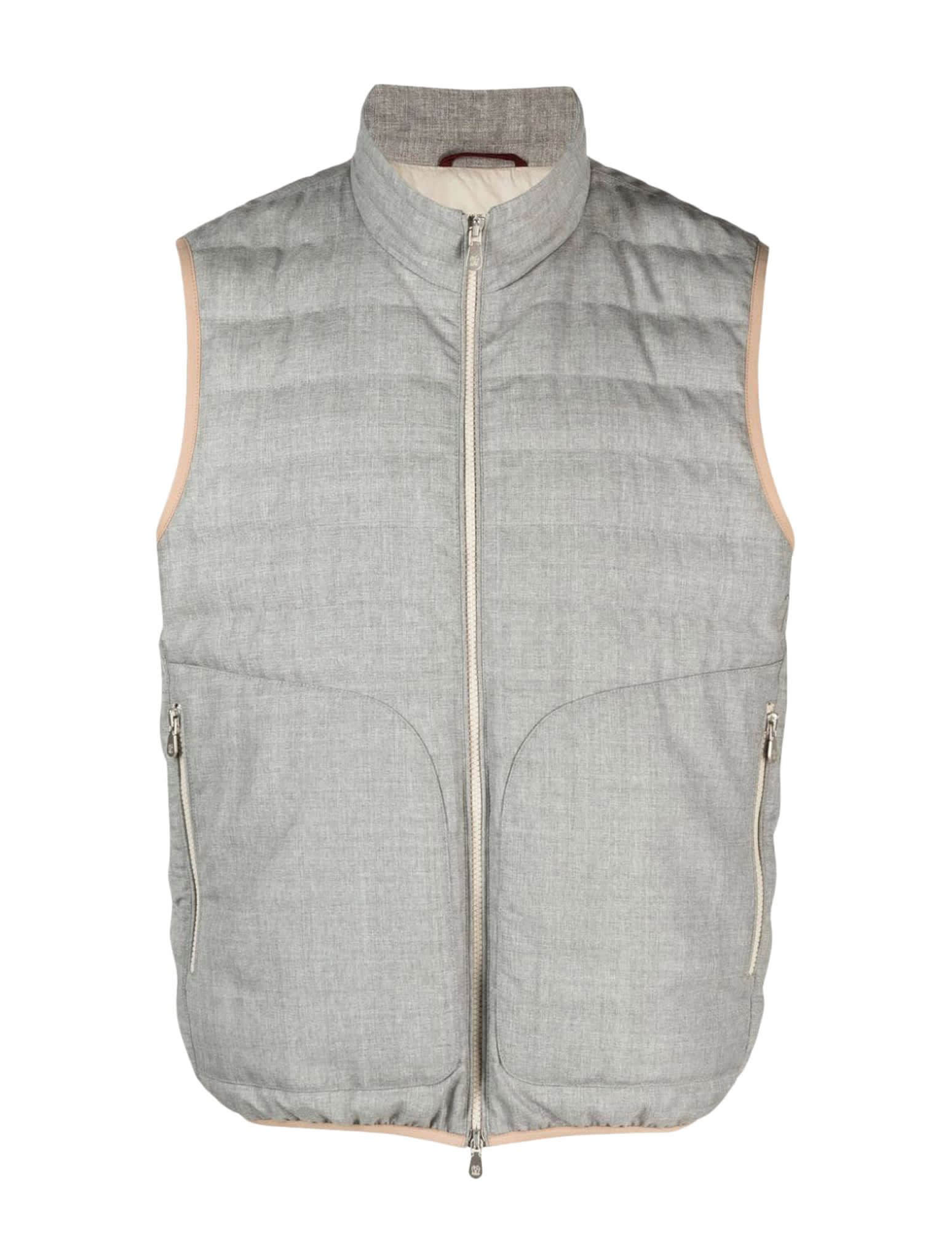 Shop Brunello Cucinelli Wr Padded Vest In Peal Grey