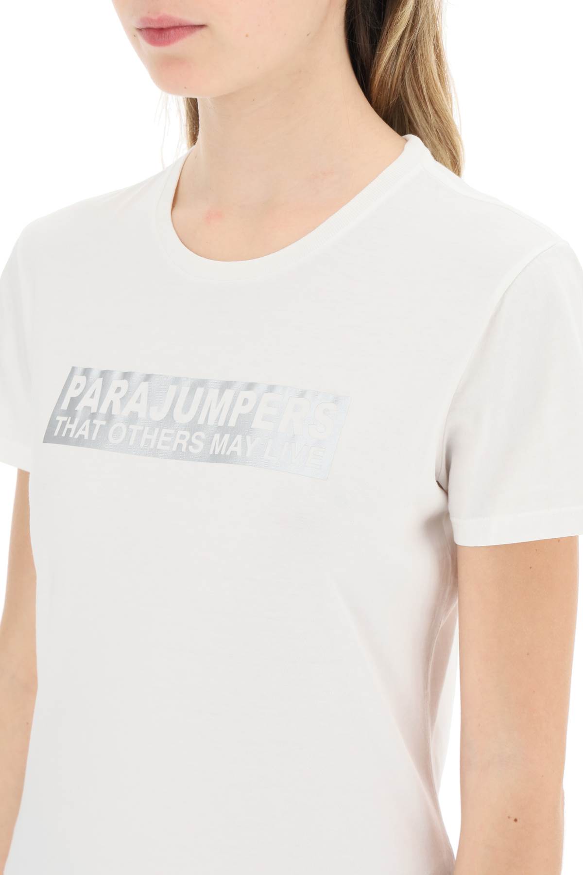 Shop Parajumpers Box Slim Fit Cotton T-shirt In Off-white (white)