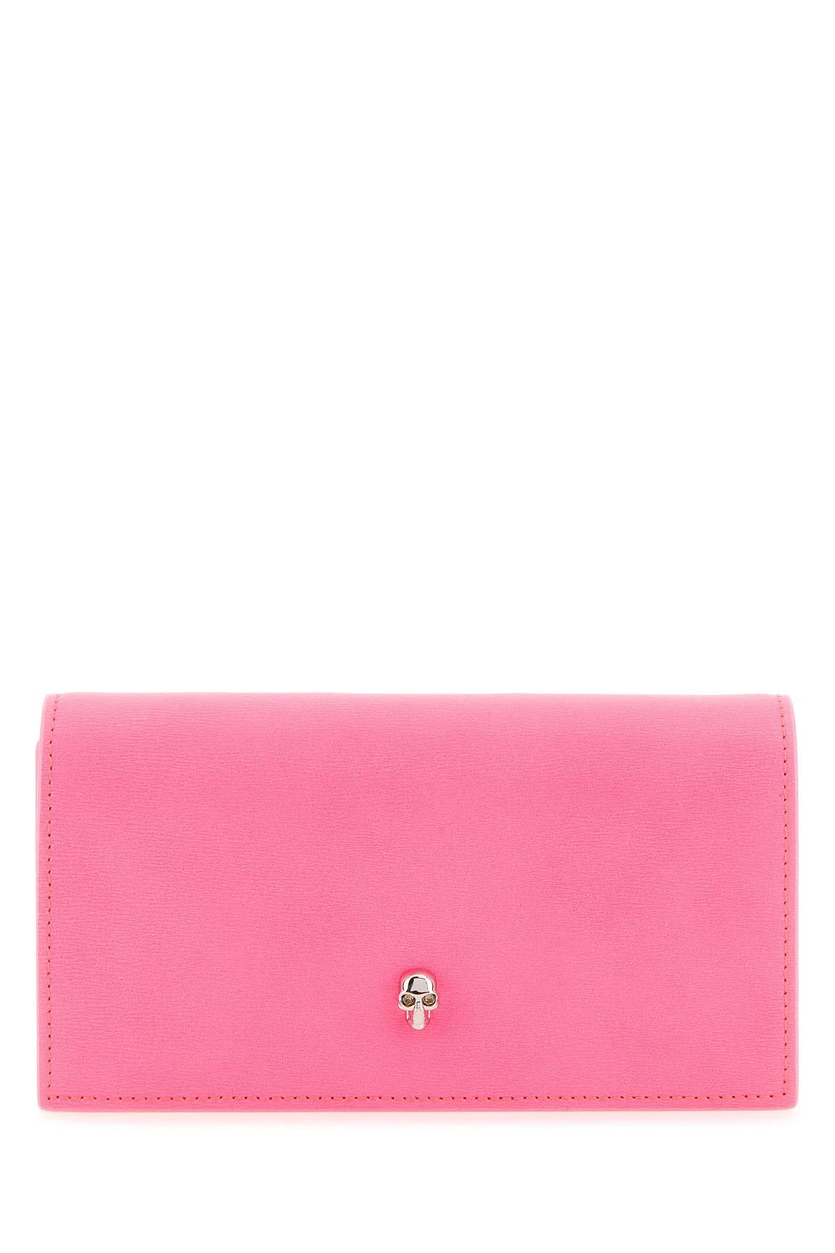 Alexander Mcqueen Fluo Pink Leather Wallet
