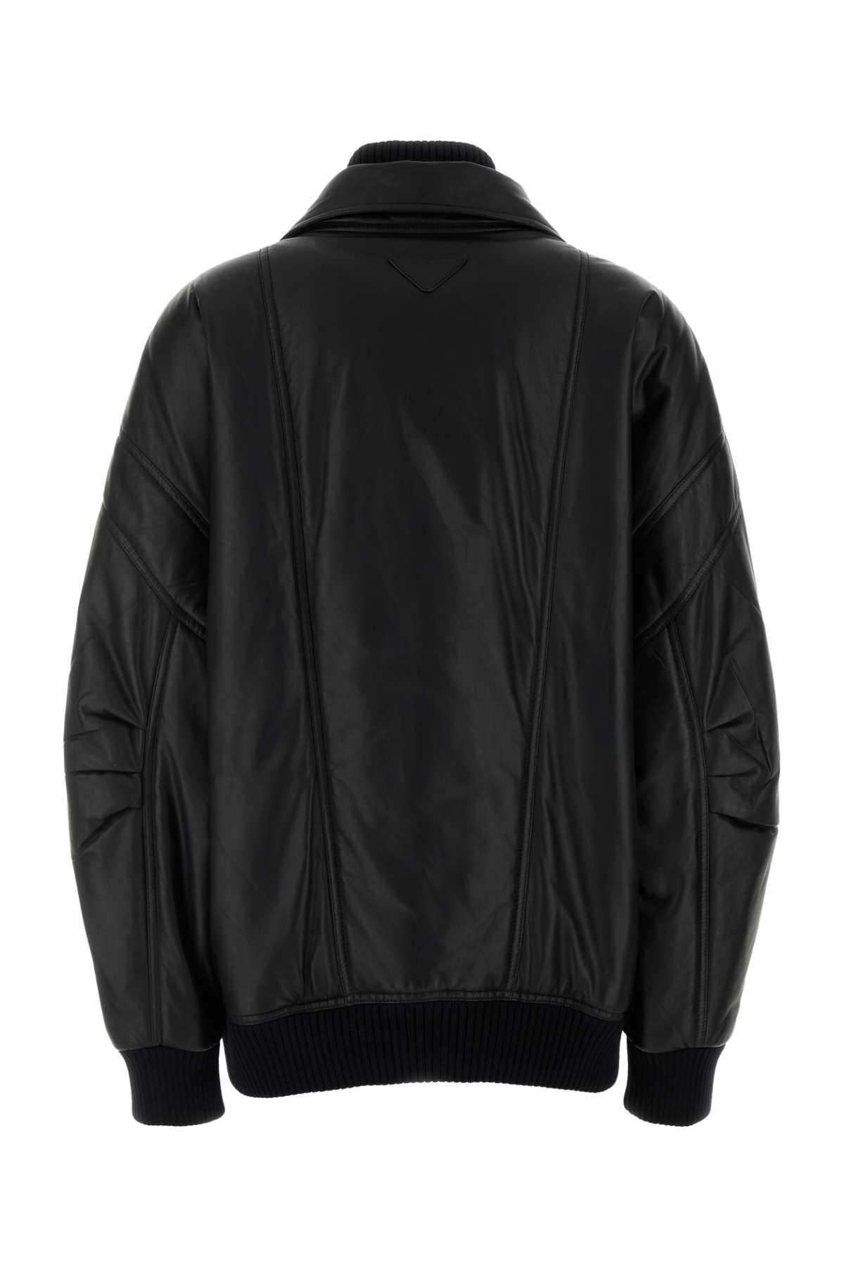 ジャケット PRADA Black Nappa Leather Bomber Jacket Black Nappa leather bomber jacket | PRADA