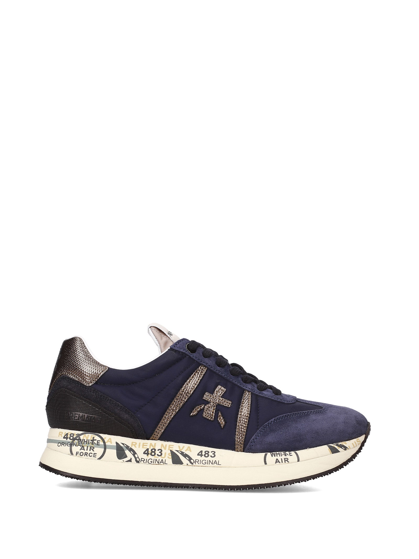 White Premiata Sneaker Conny 6981 Blue