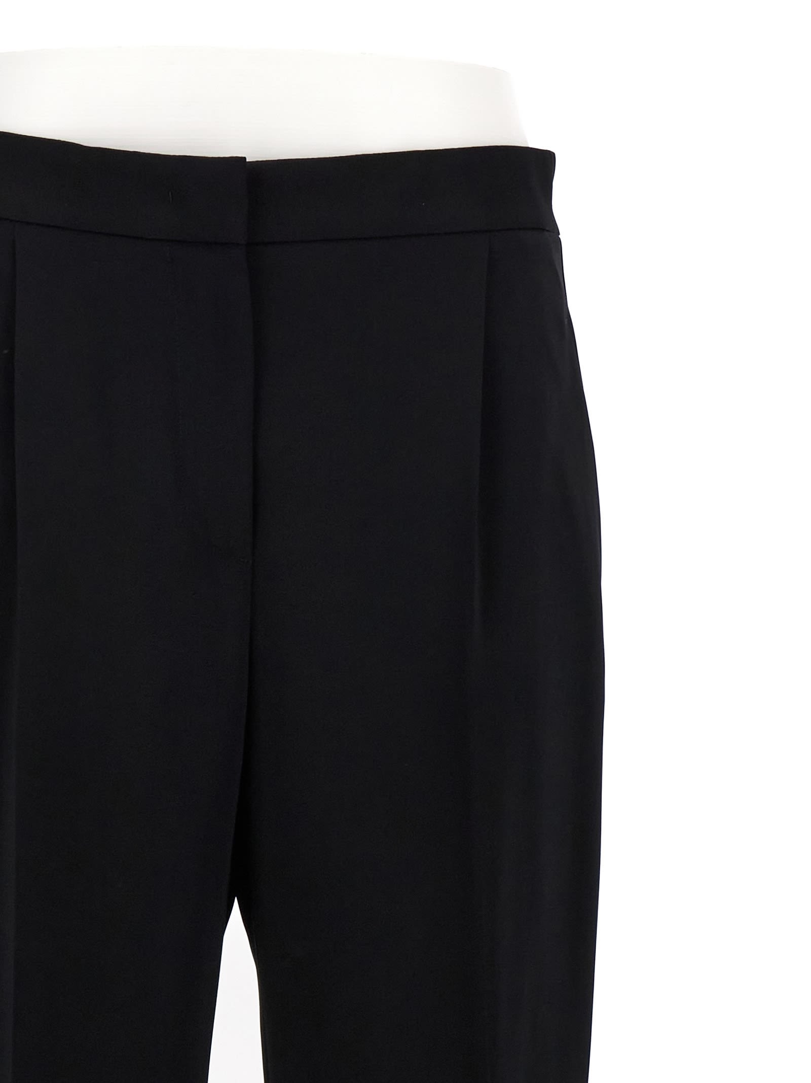 Shop Alberta Ferretti Satin Band Pants In Nero