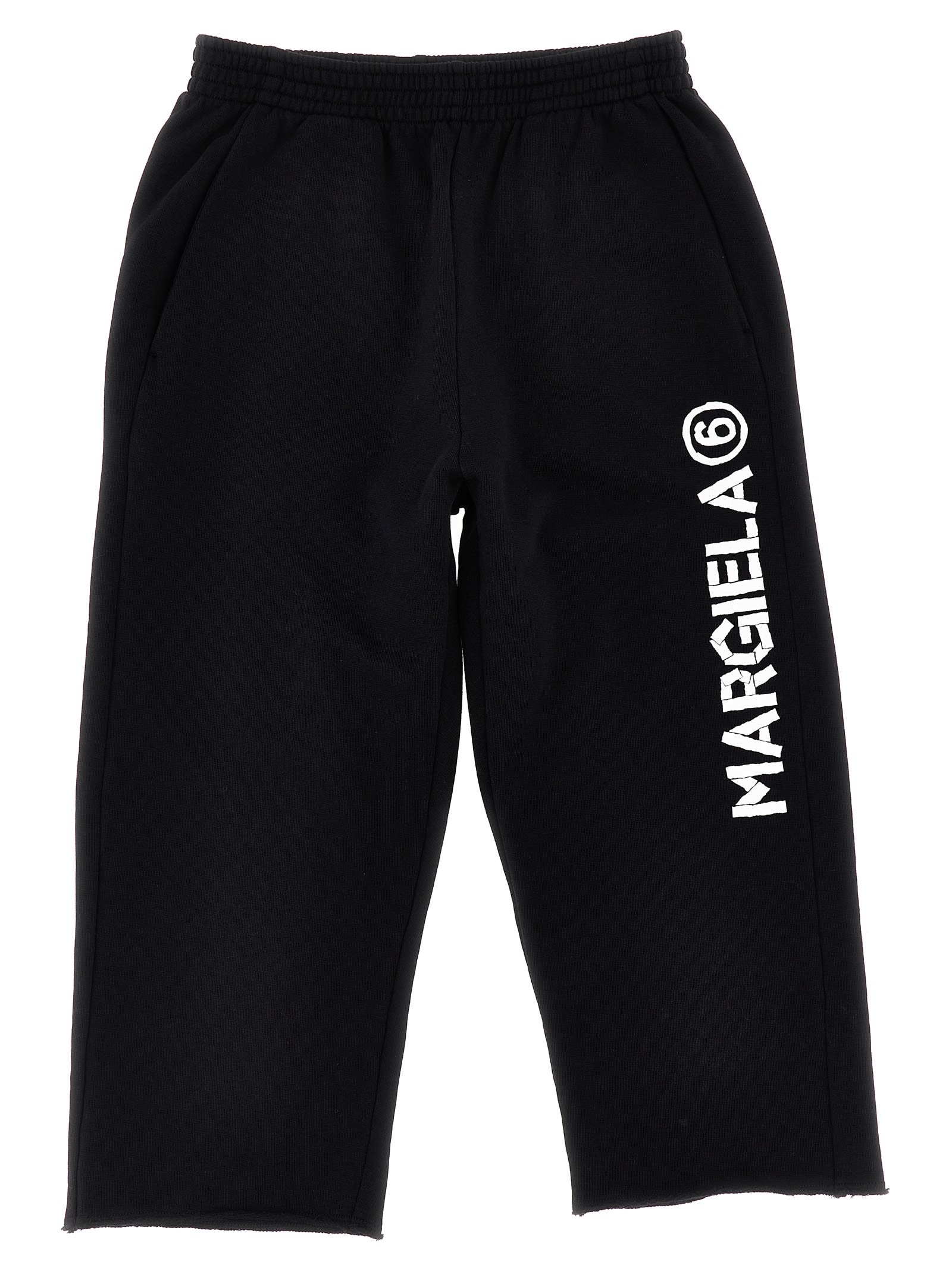 Mm6 Maison Margiela Kids' Logo Print Joggers In Black