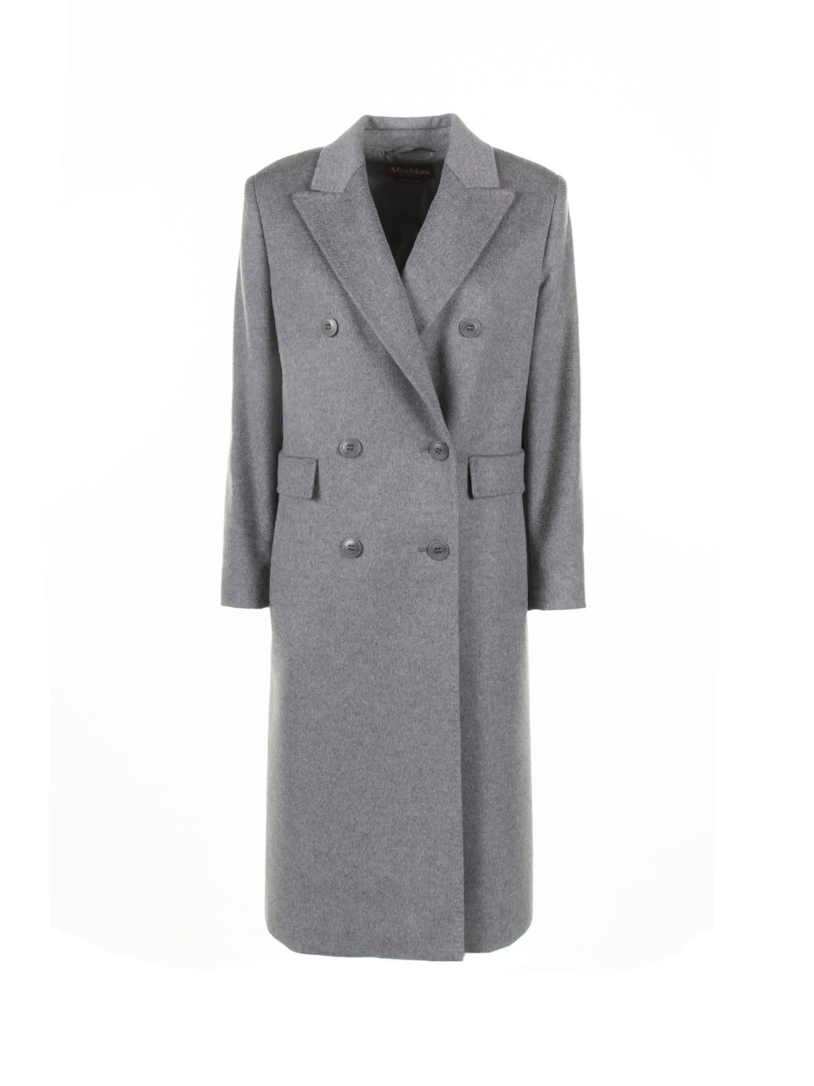 Long Double Breasted Coat Grey